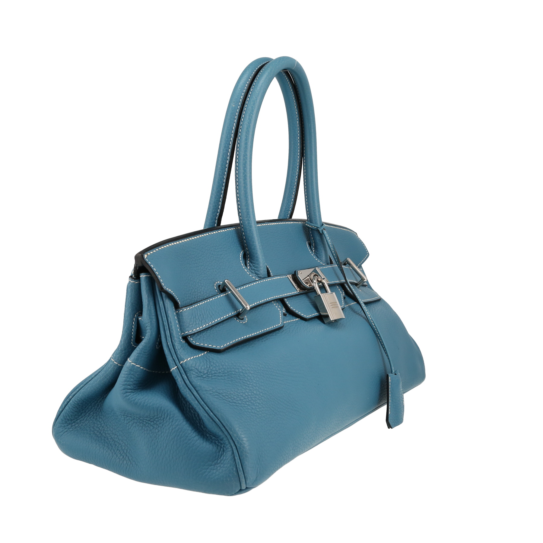 Hermès  Birkin Shoulder bag worn on the shoulder or carried in the hand  in blue jean togo leather