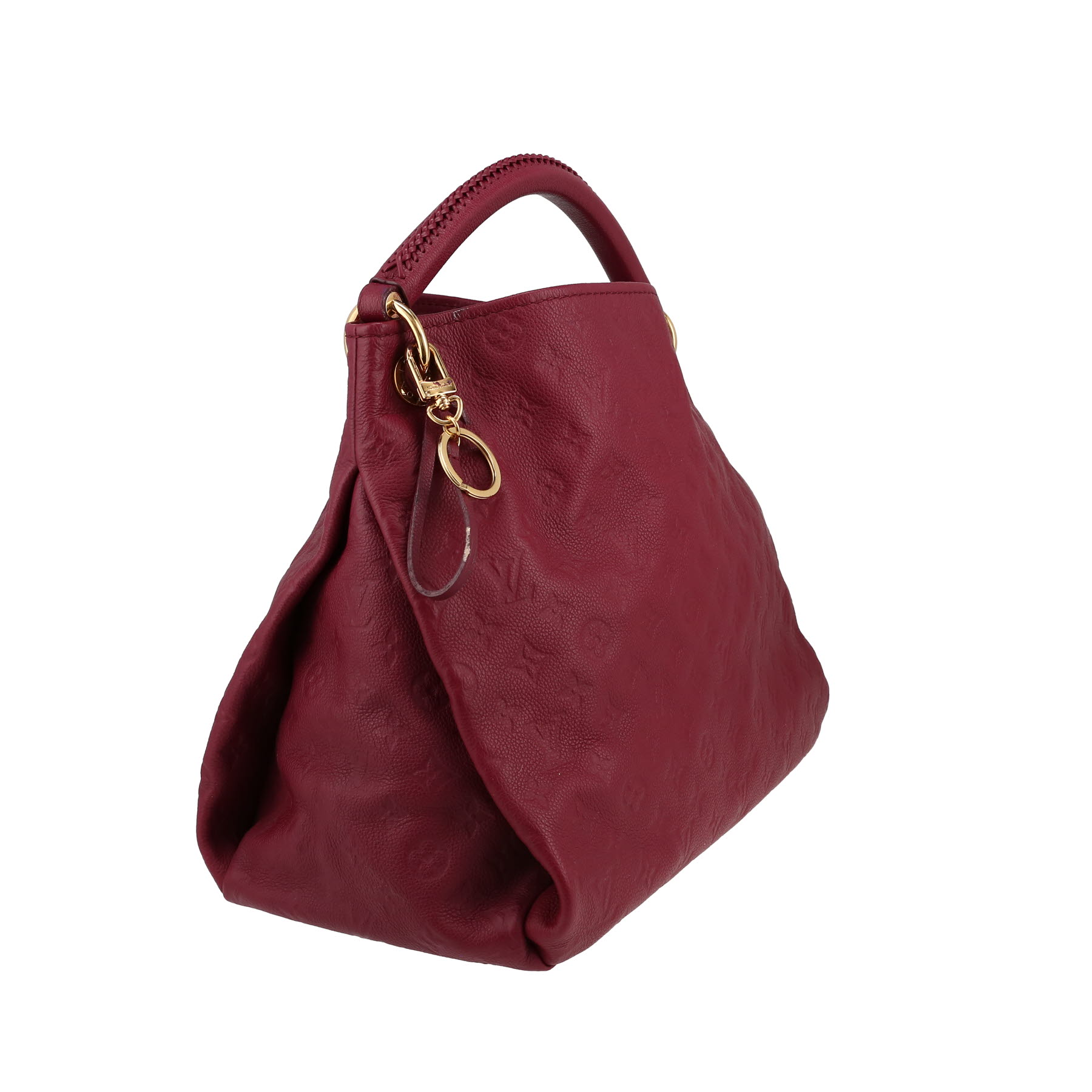 Bolso de mano Louis Vuitton  Artsy modelo mediano  en cuero monogram huella color burdeos