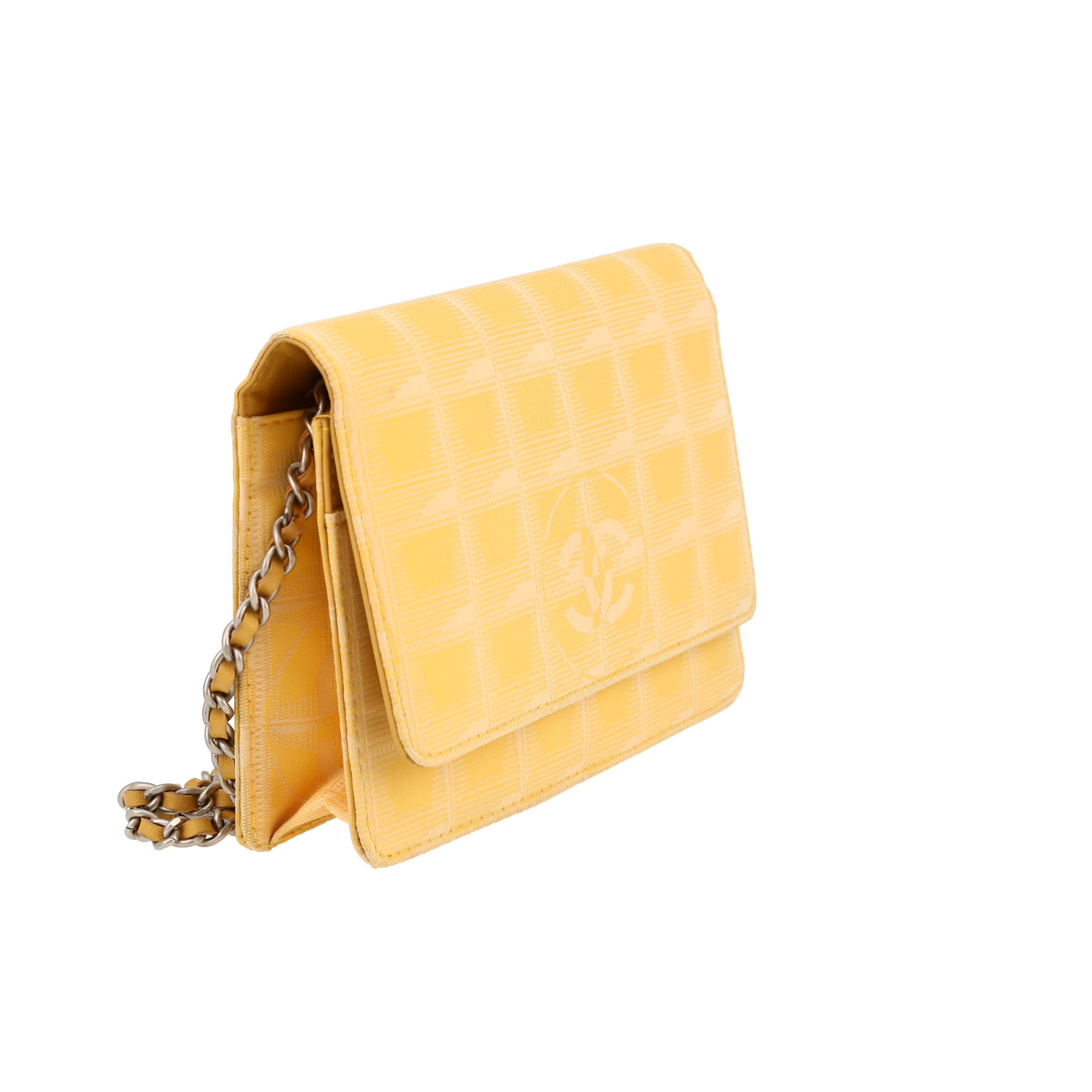 Chanel  Wallet on Chain shoulder bag  in yellow canvas