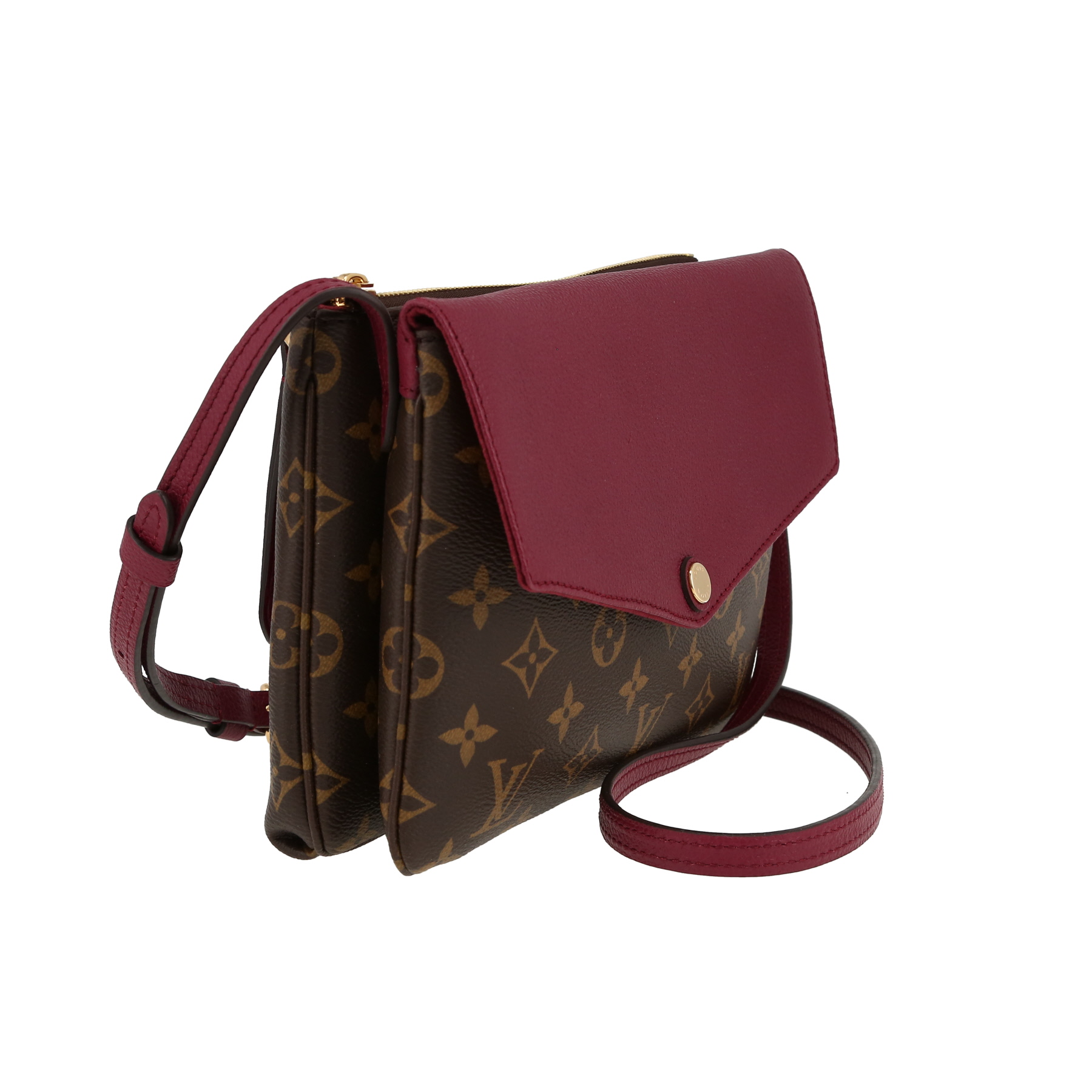 Sac bandoulière Louis Vuitton   en toile monogram et cuir bordeaux