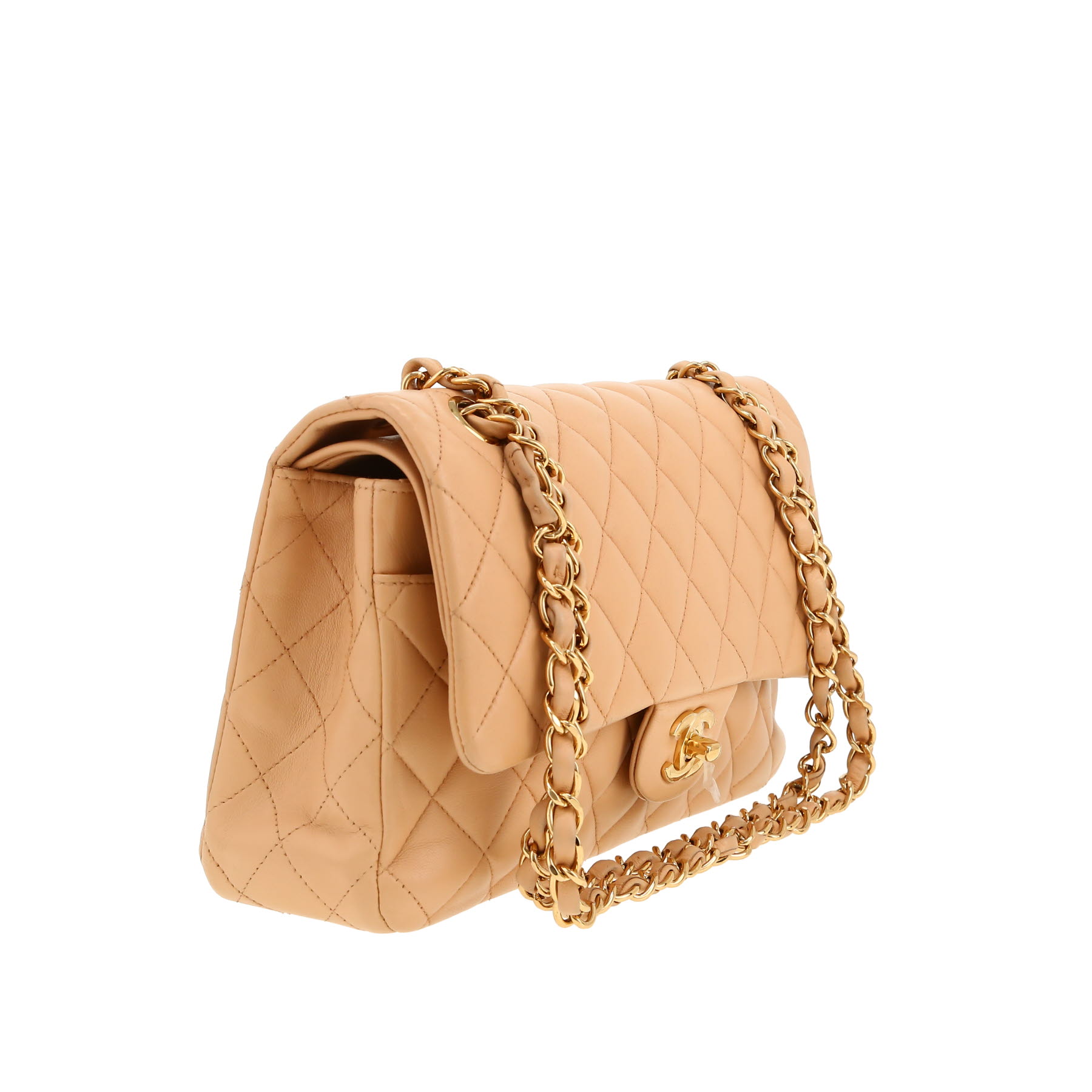 Chanel  Timeless Classic handbag  in beige quilted leather