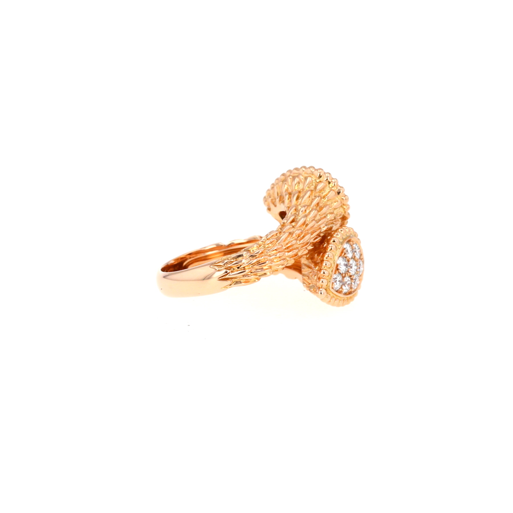 Boucheron Serpent Bohème S model ring in pink gold and diamonds