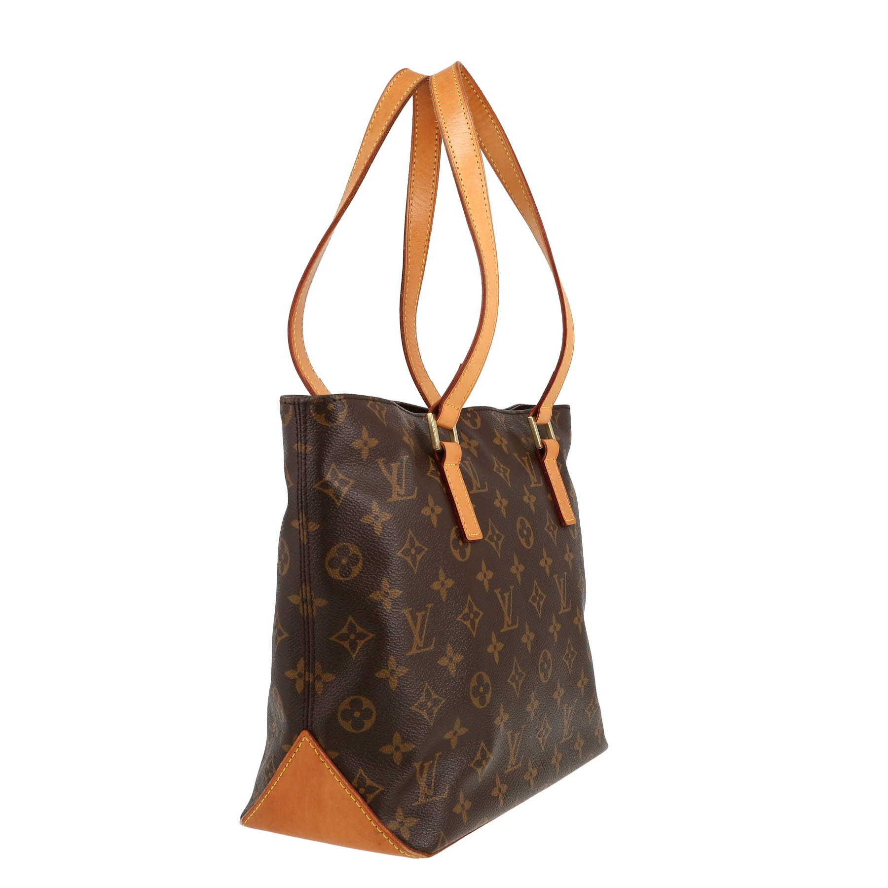 Louis Vuitton  Piano shopping bag  monogram canvas  and natural leather