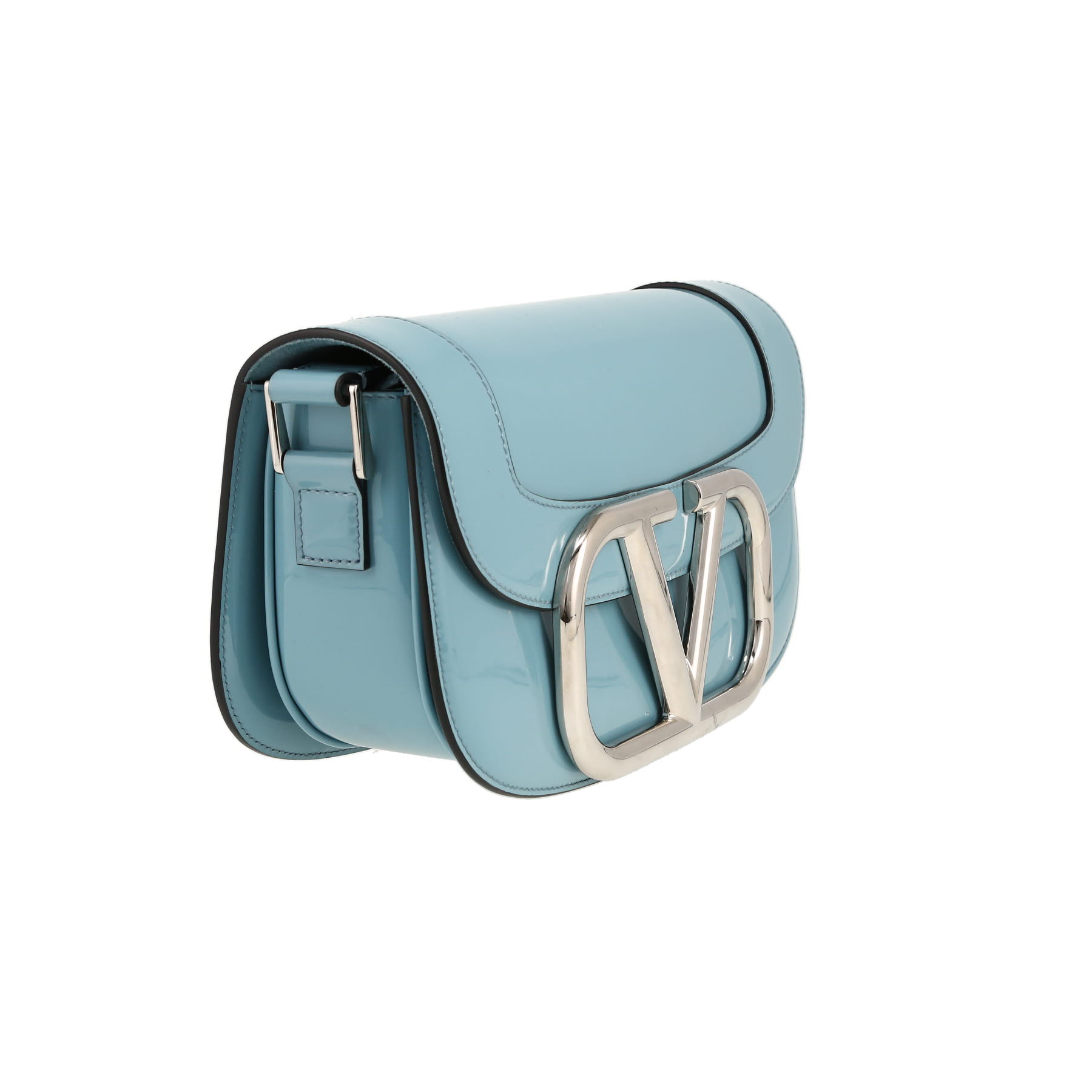 Valentino Garavani  Locò shoulder bag  in blue patent leather