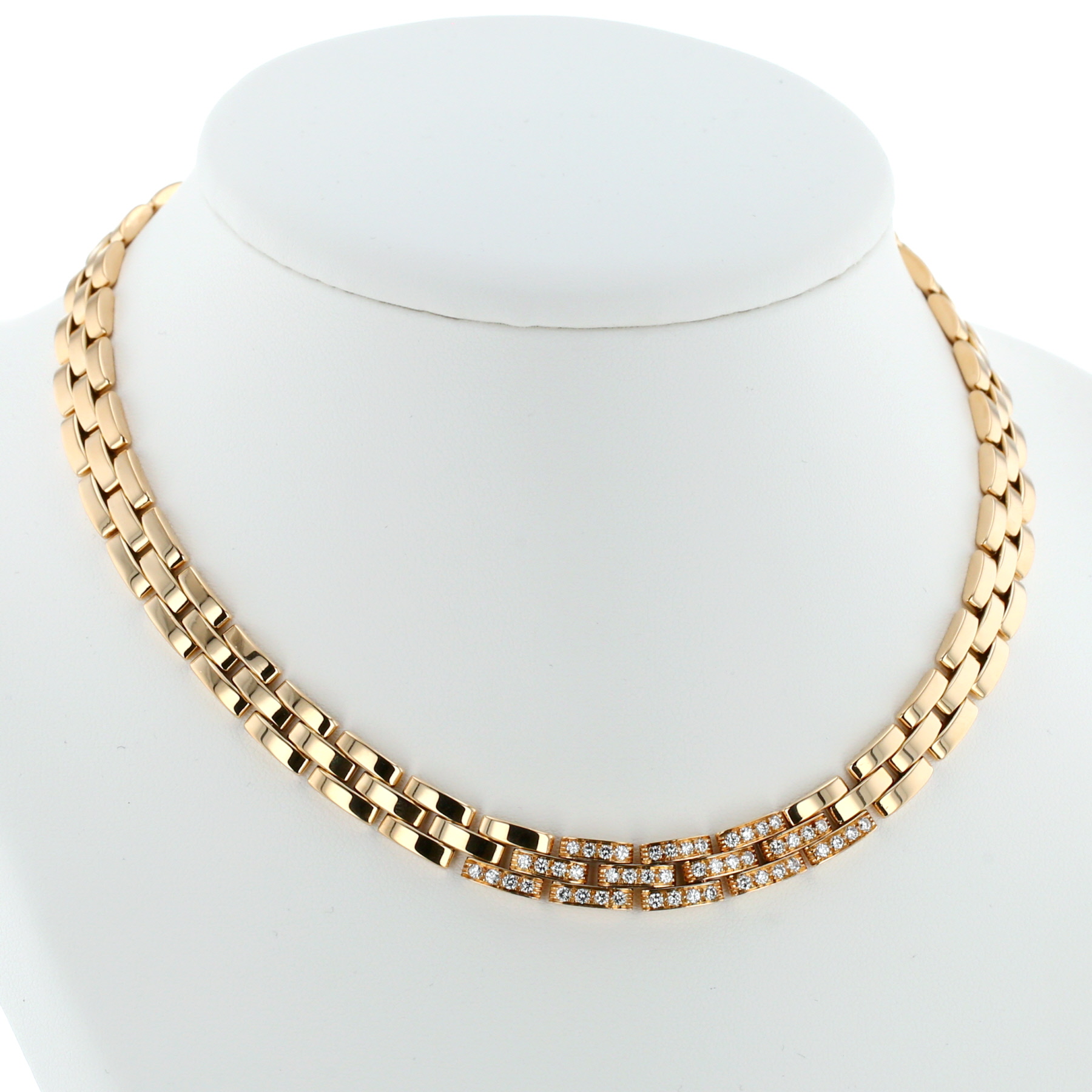 Collier articulé Cartier Maillon Panthère en or jaune et diamants