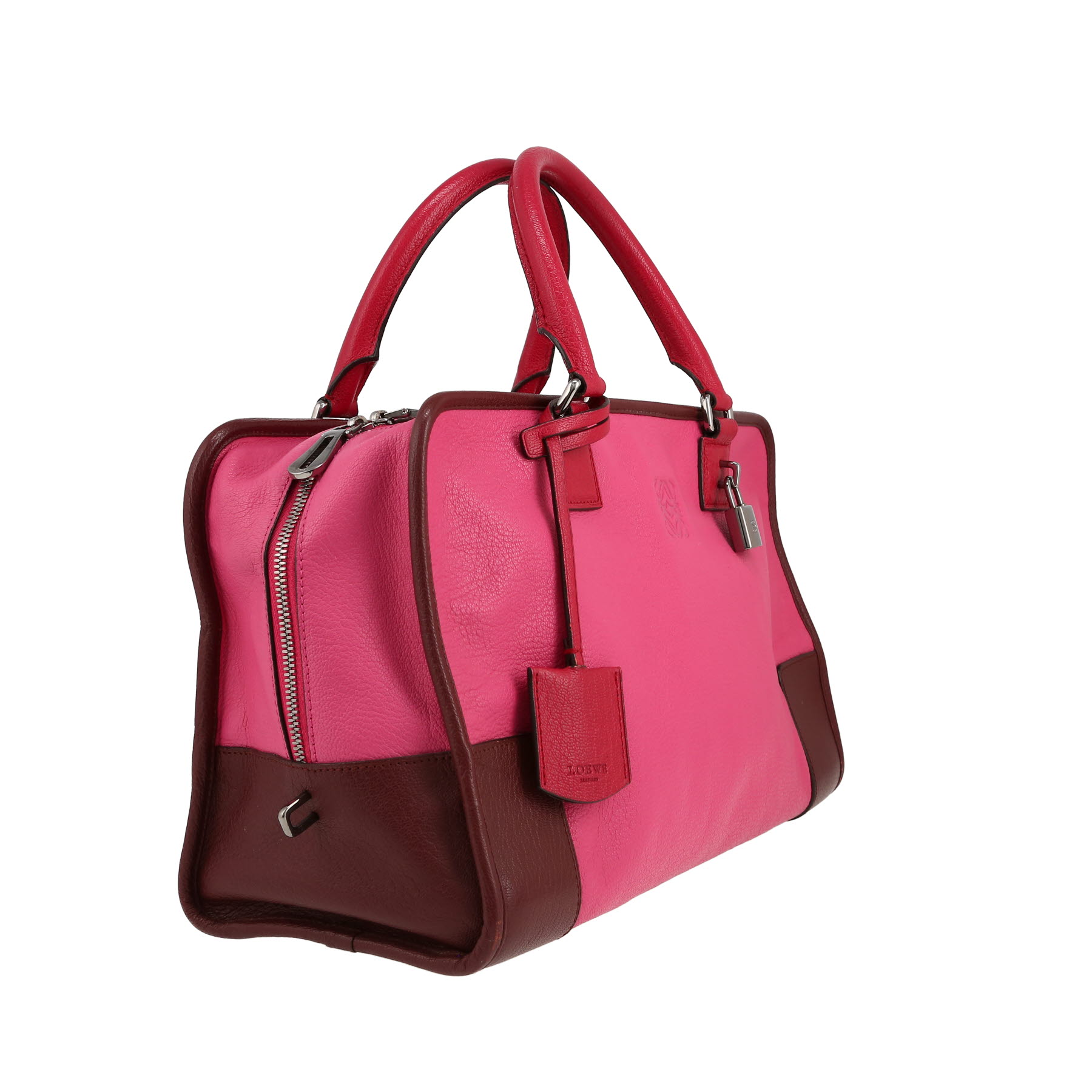 Loewe  Amazona handbag  in pink, burgundy and red tricolor  leather