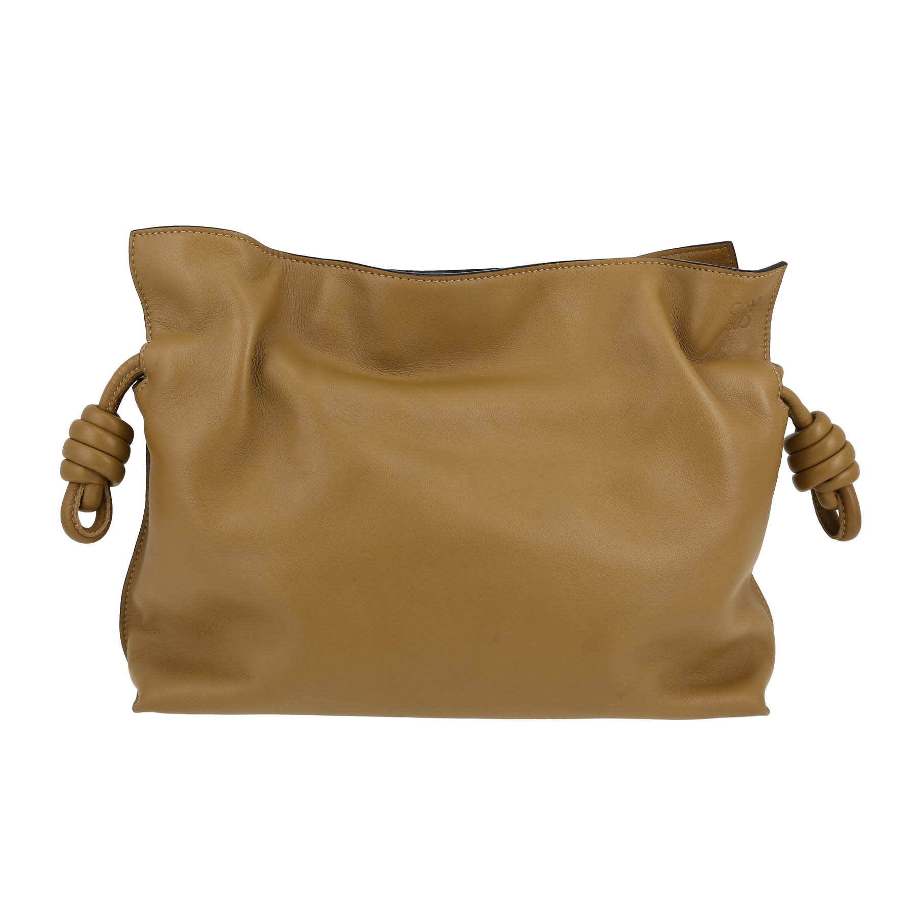 Flamenco Knot Shoulder Bag In Khaki Leather