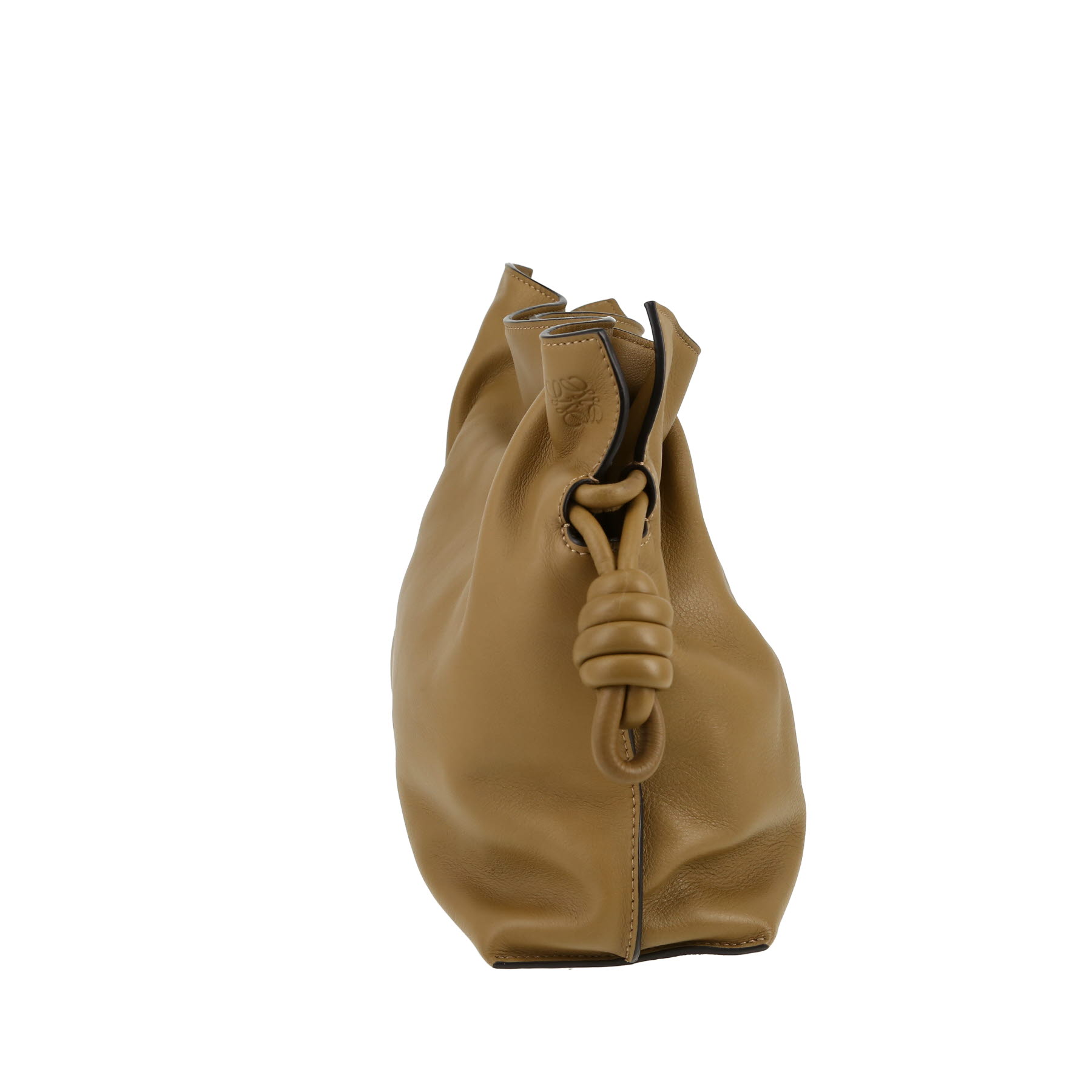 Flamenco Knot Shoulder Bag In Khaki Leather