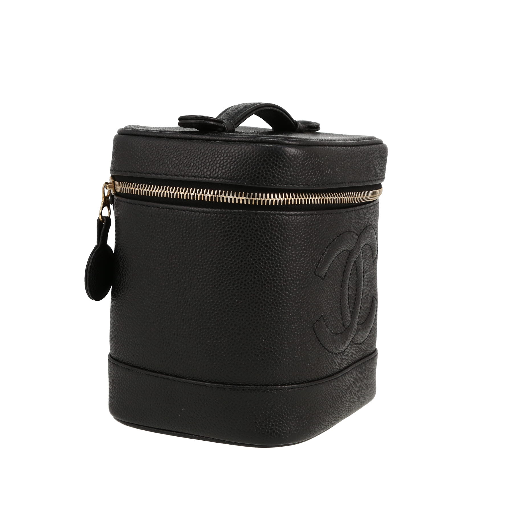 Chanel  Vanity vanity case  in black grained leather