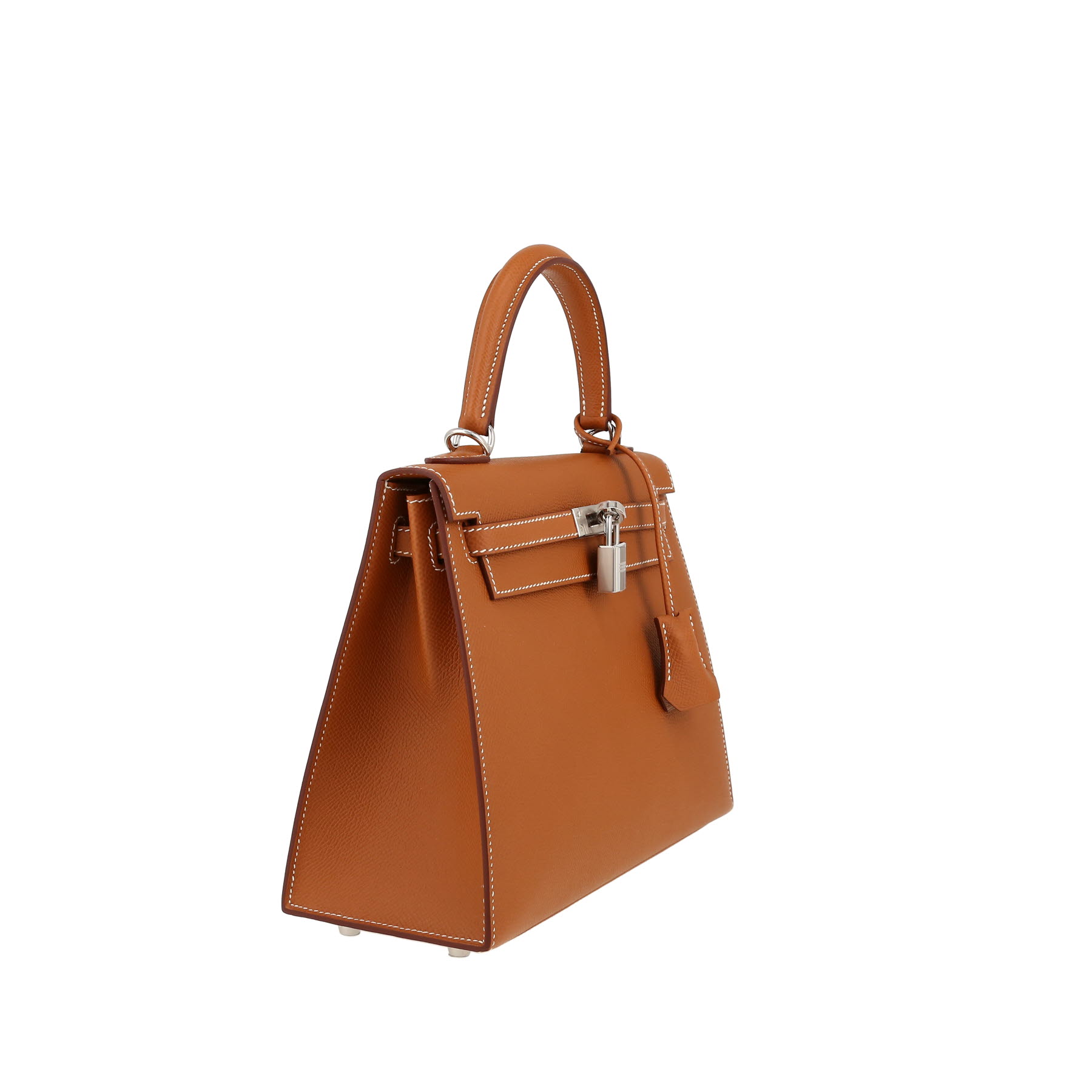 Bolso de mano Hermès  Kelly 25 cm en cuero epsom color oro