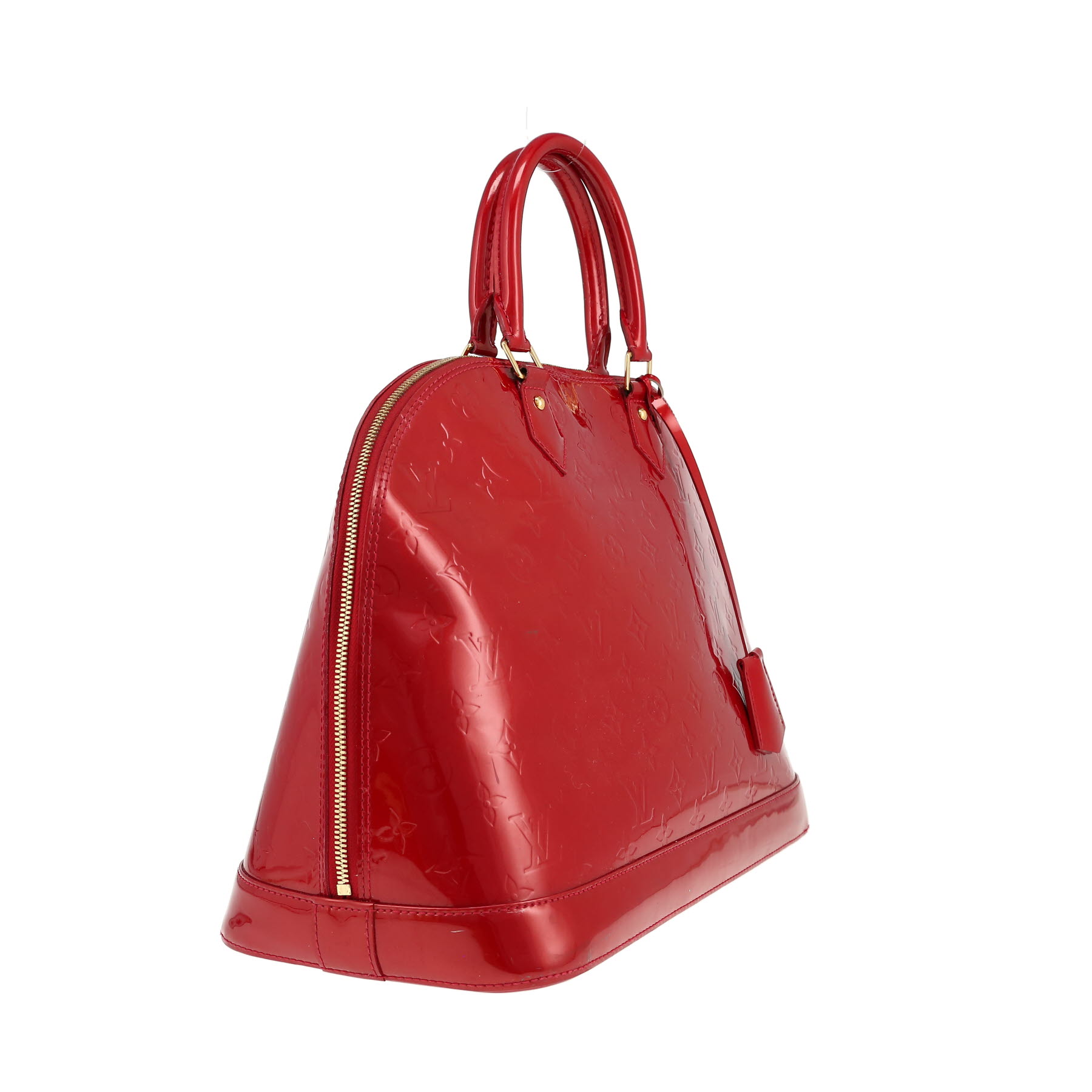 Louis Vuitton  Alma large model  handbag  in red patent leather