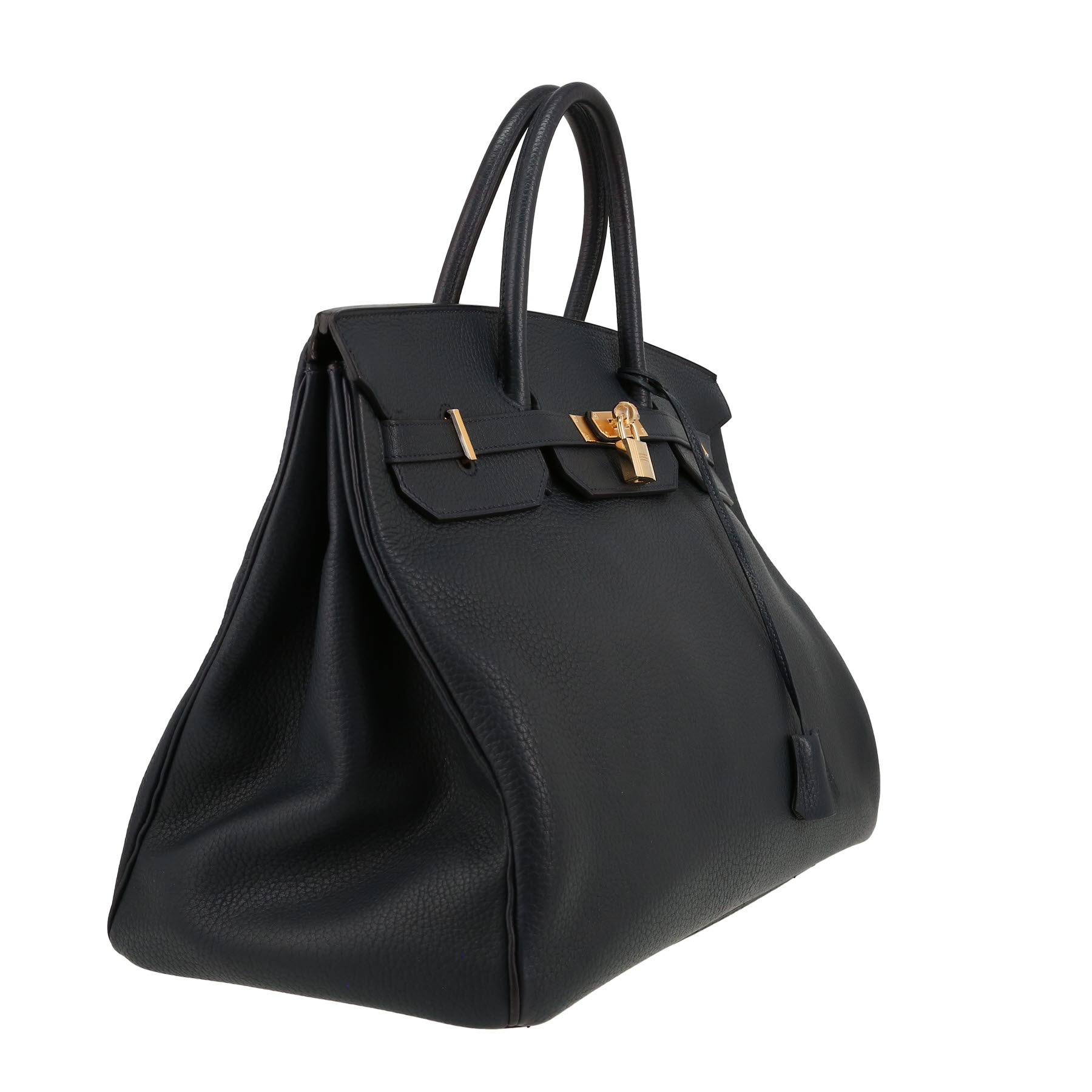 Borsa Hermès  Birkin 40 cm in pelle Fjord blu