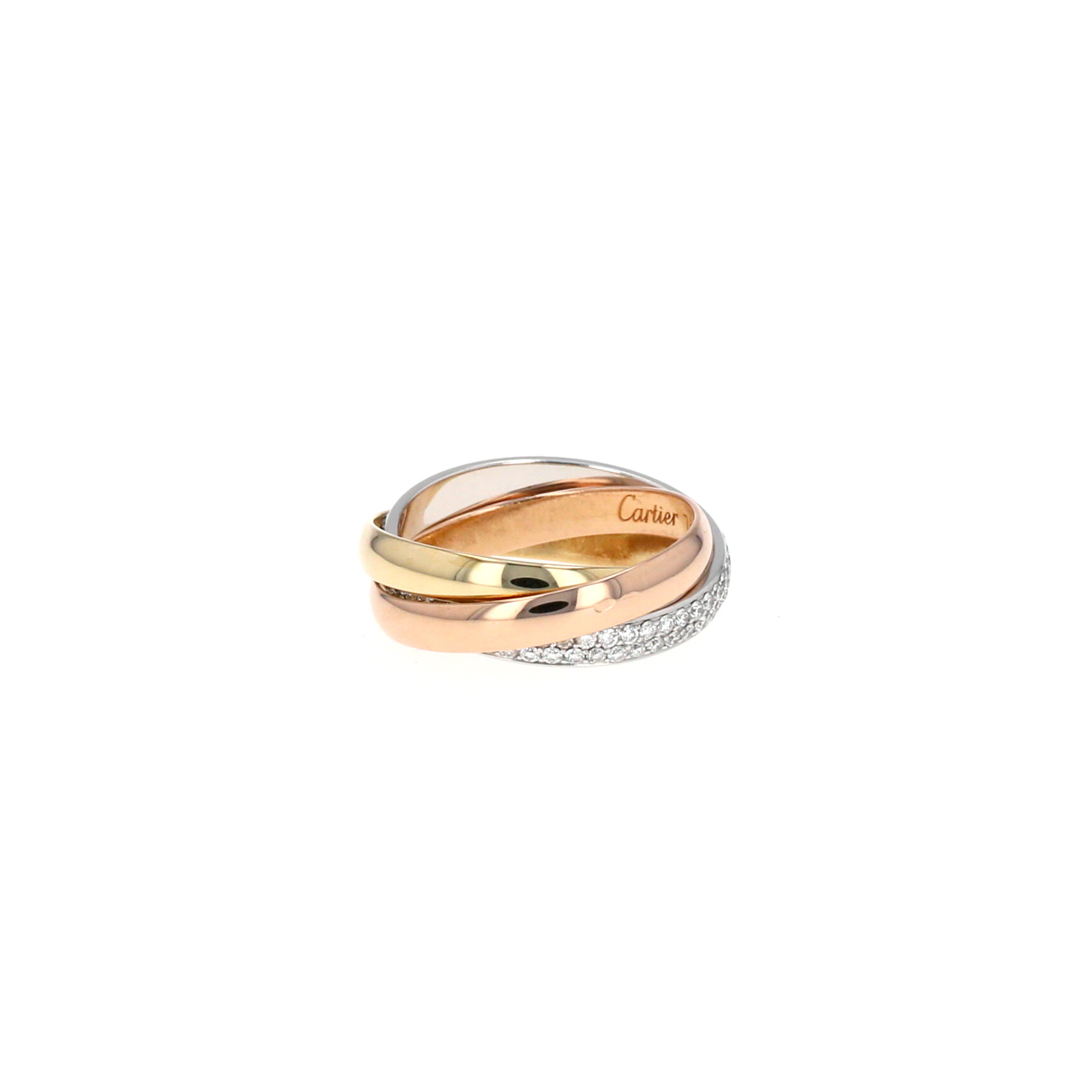 Bague Cartier Trinity petit modèle en 3 ors et diamants