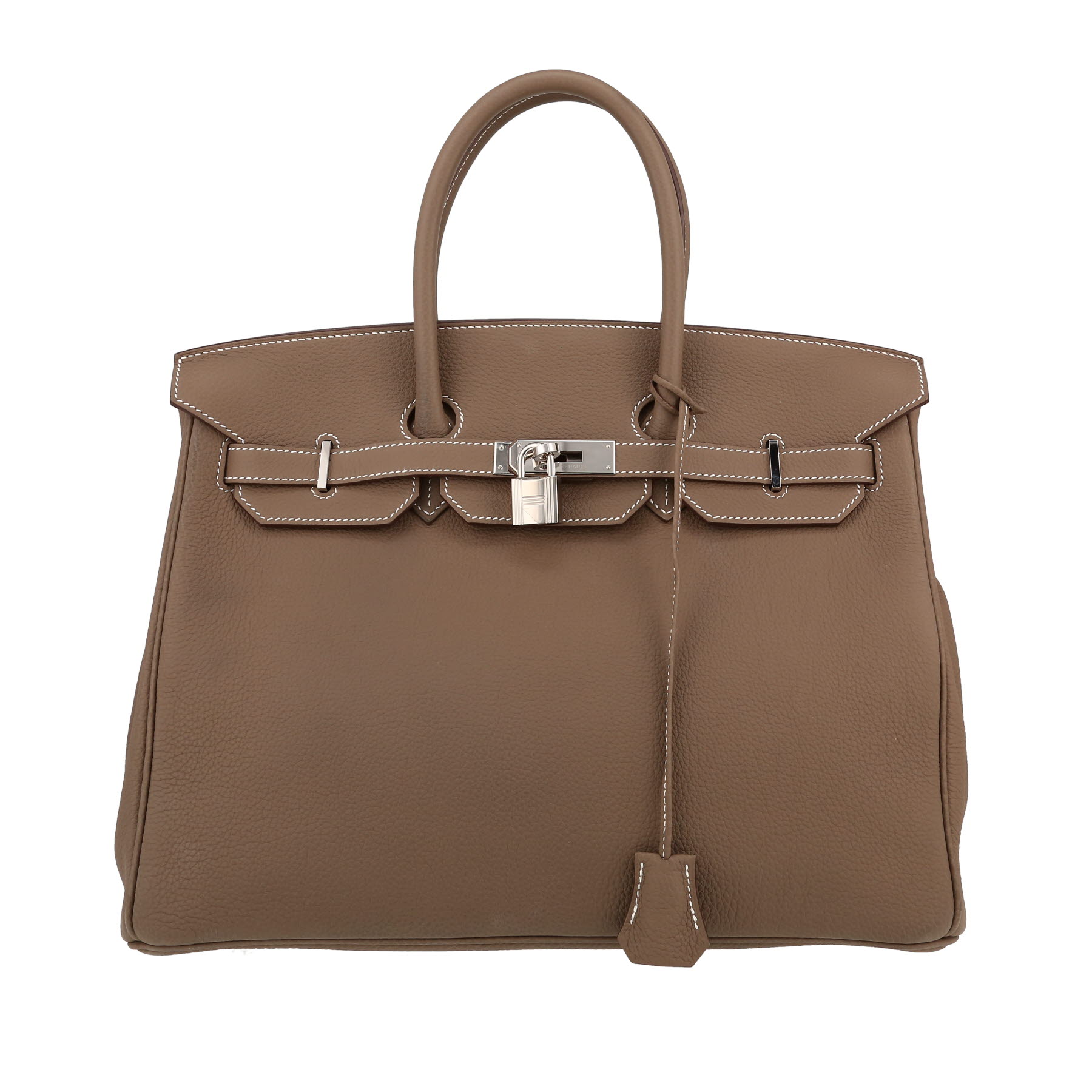 Birkin 35 cm Handbag In Etoupe Togo Leather