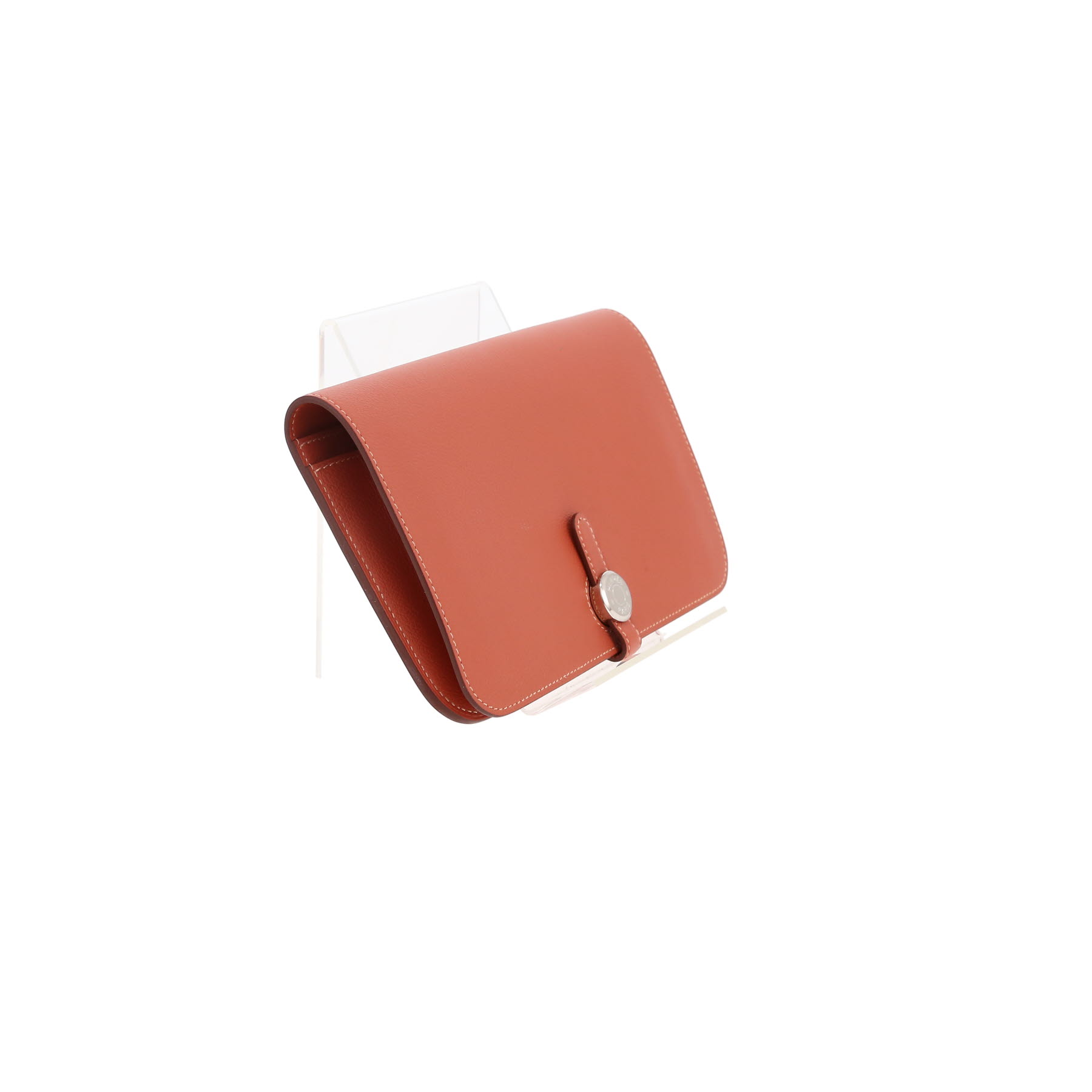 Portefeuille Hermès  Dogon en cuir taurillon clémence orange
