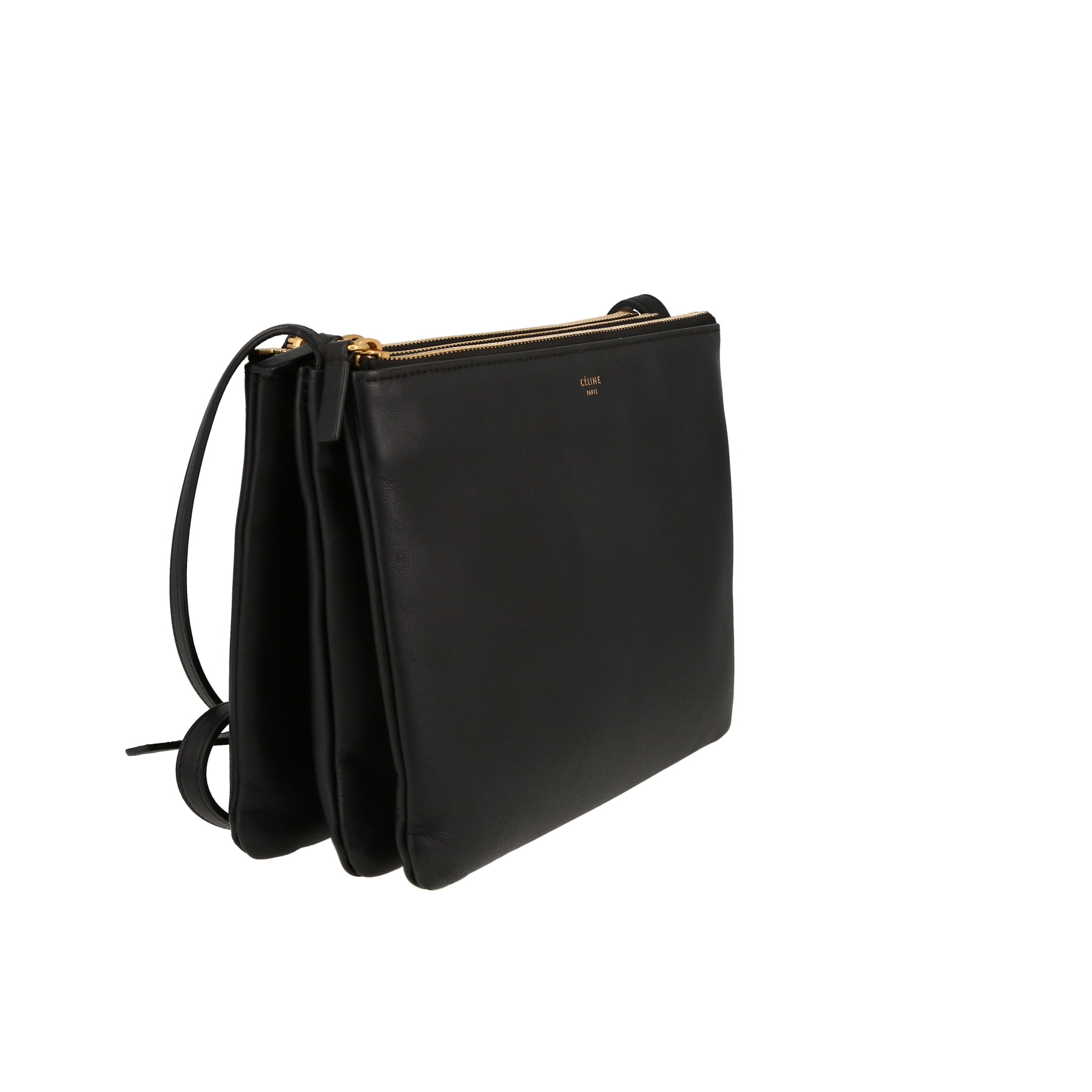 Sac bandoulière Celine  Trio en cuir noir