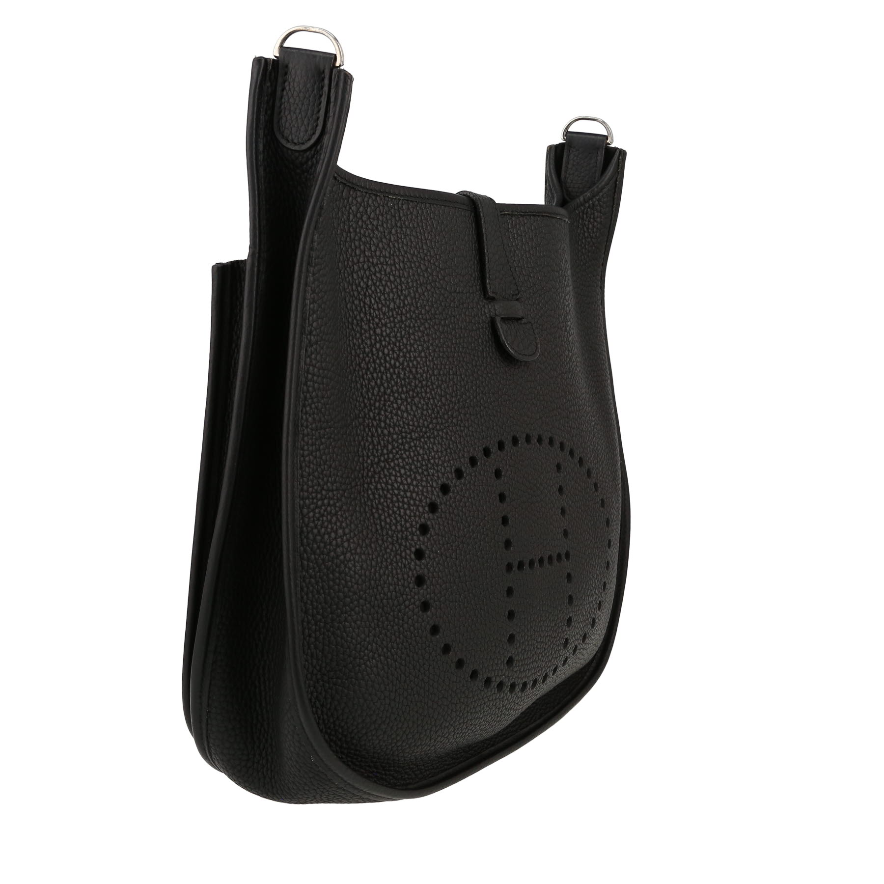 Bolso bandolera Hermès  Evelyne en cuero togo negro