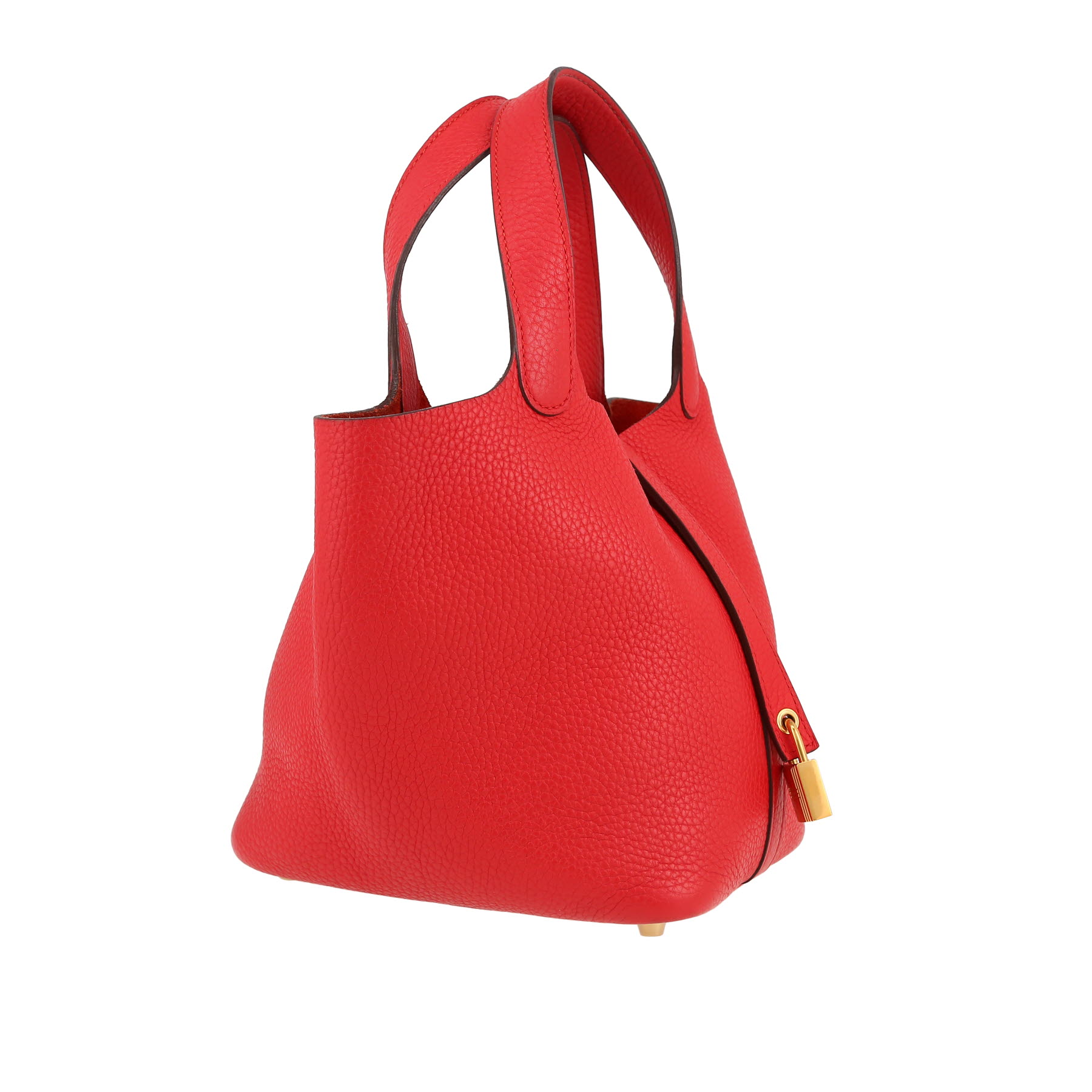 Sac à main Hermès  Picotin 18 cm en cuir togo Rouge de Coeur