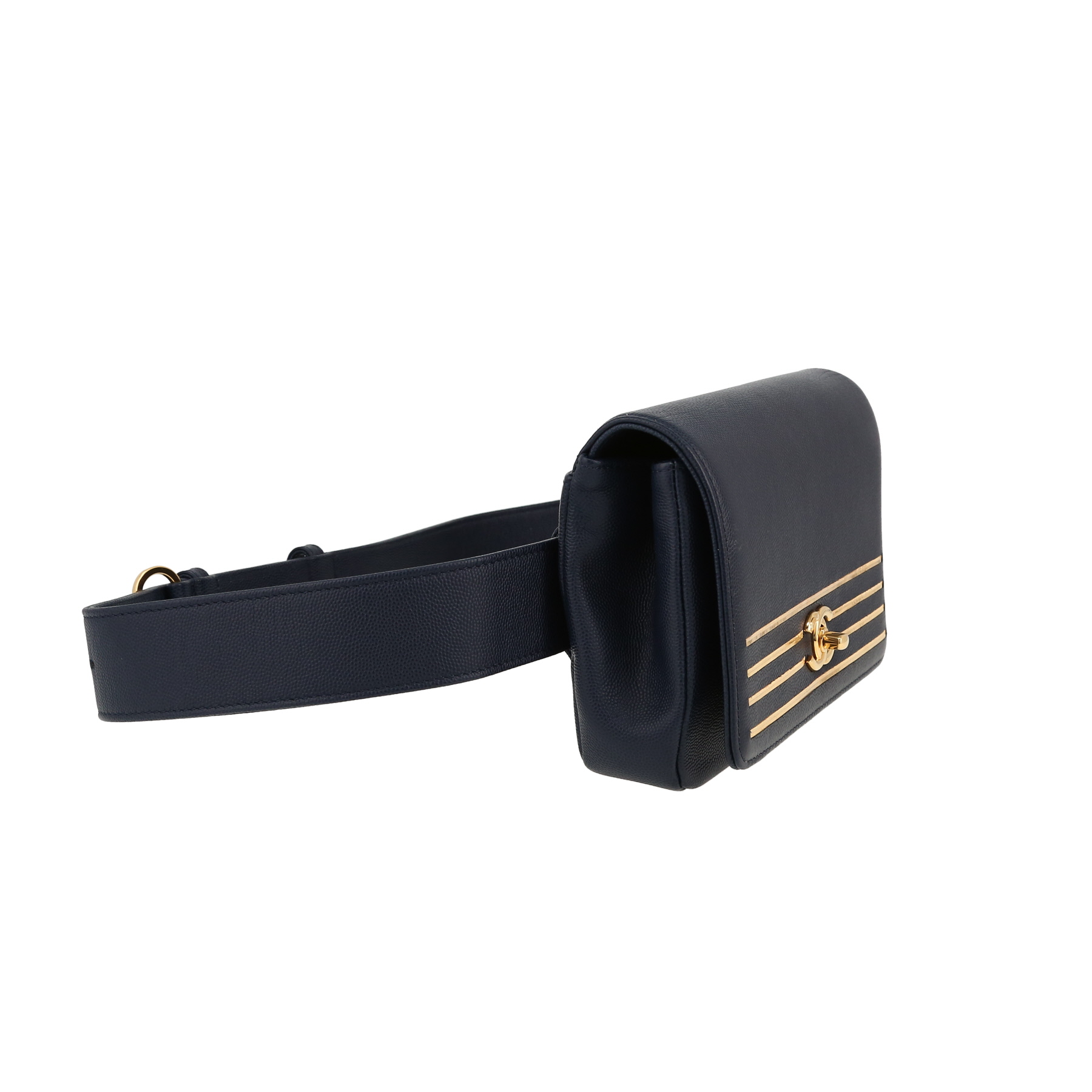 Pochette-ceinture Chanel   en cuir bleu-nuit