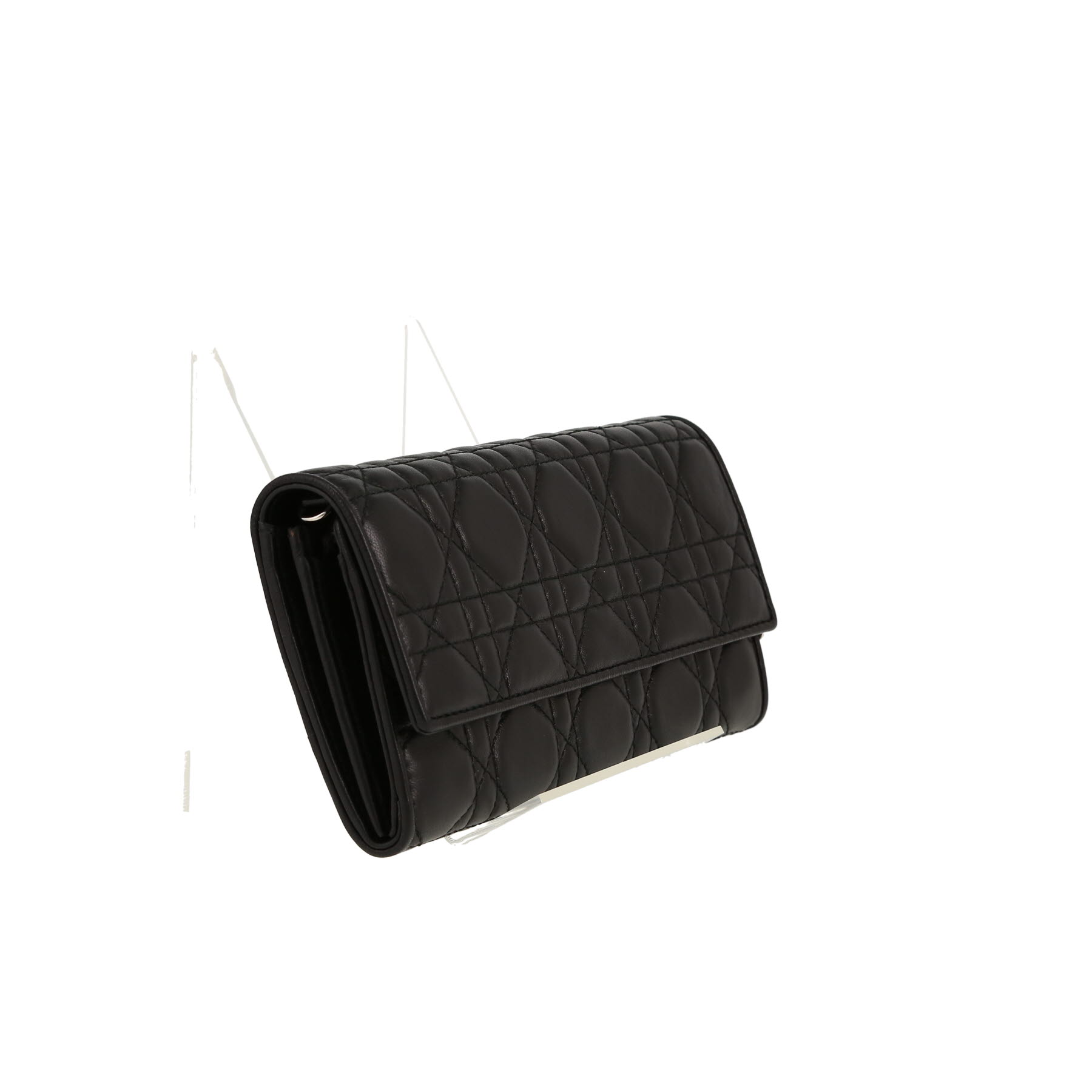 Sac à main Dior  Wallet on Chain en cuir cannage noir