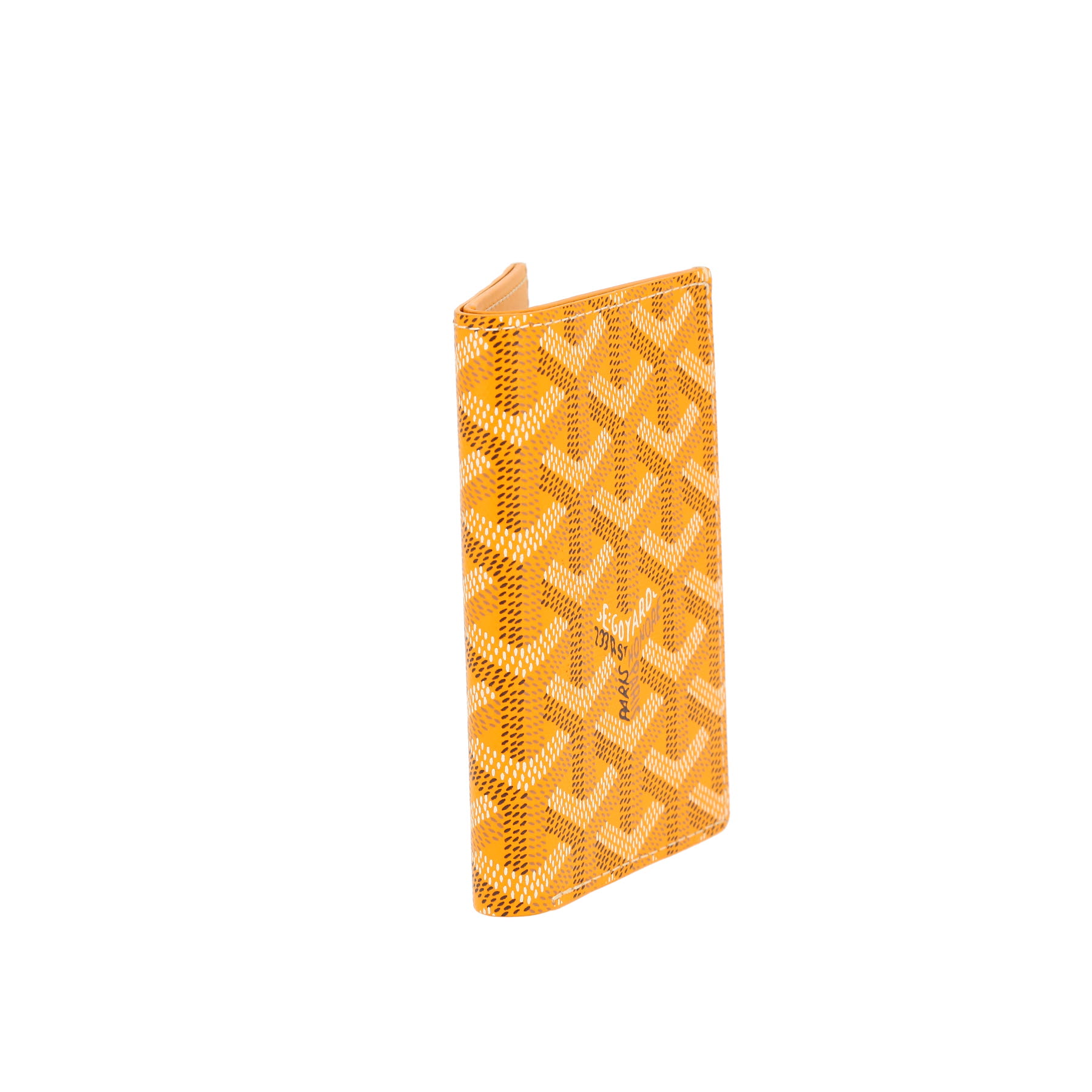 Porte-cartes Goyard   en toile Goyardine et cuir jaune