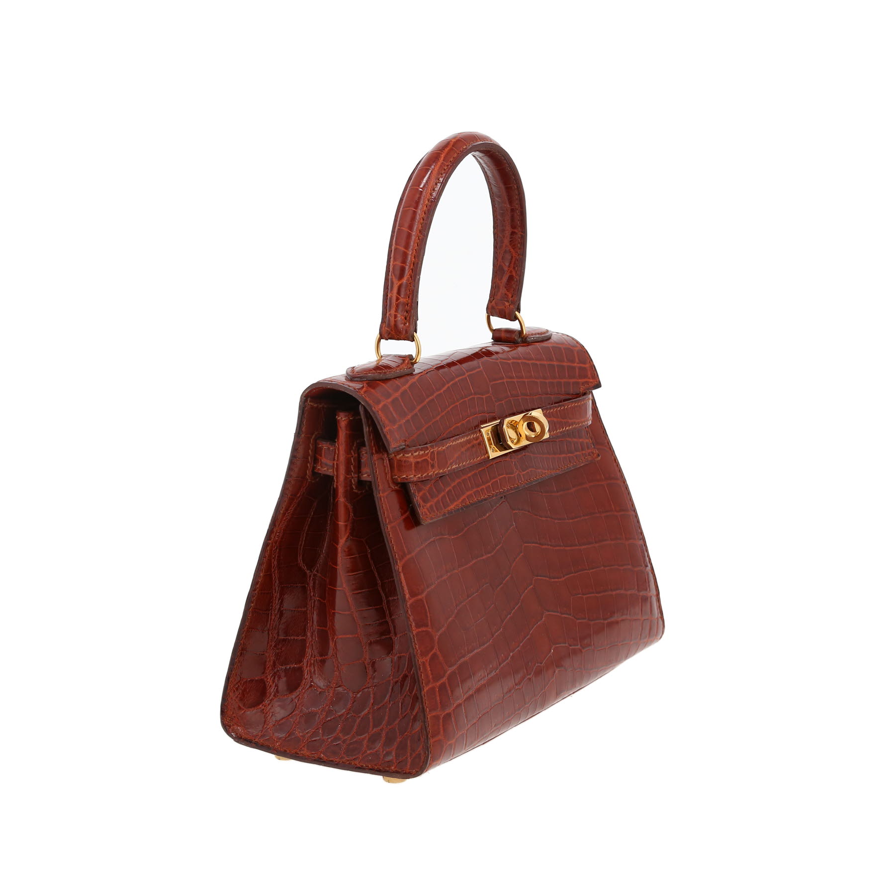 Borsa Hermès  Kelly 20 cm in coccodrillo niloticus marrone