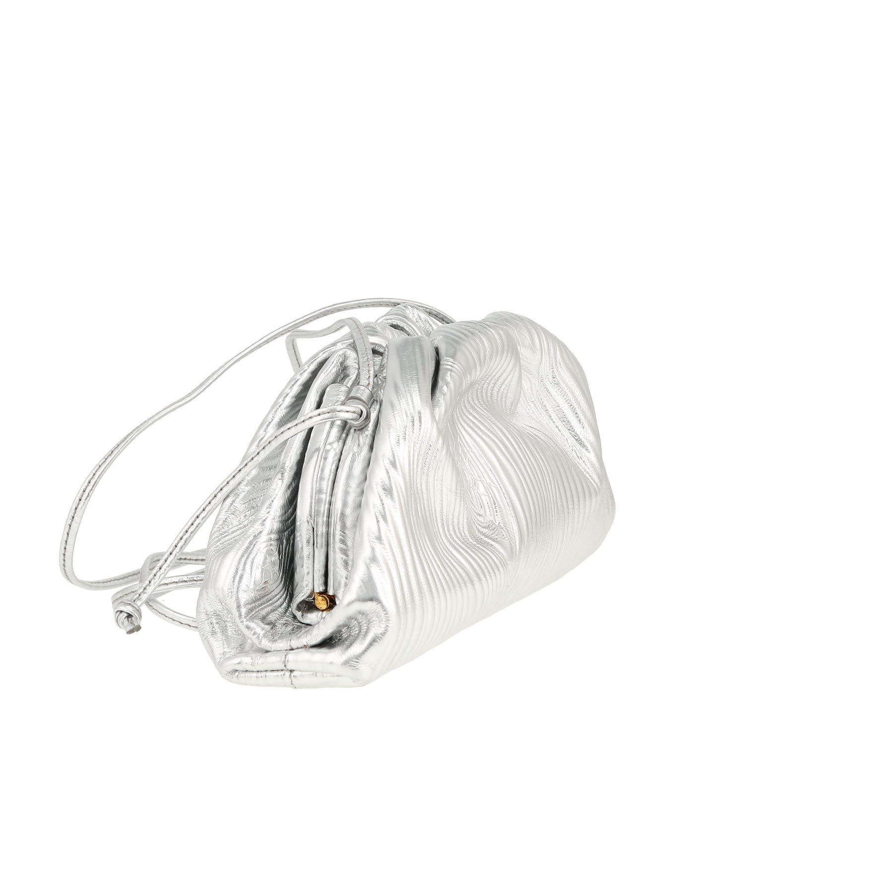 Borsa/pochette Bottega Veneta   in pelle argentata