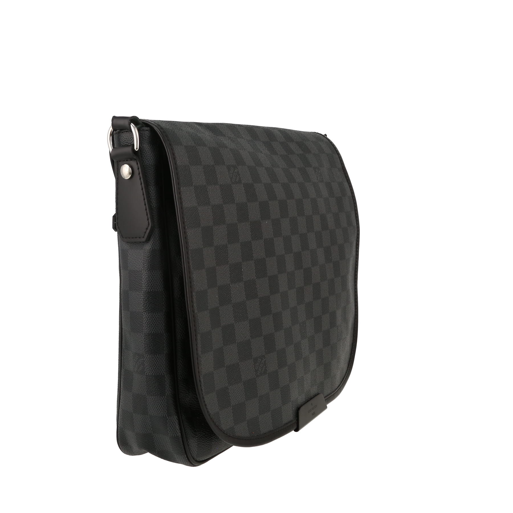 Louis Vuitton ‘Daniel’ shoulder bag in Graphite Damier canvas and grey leather