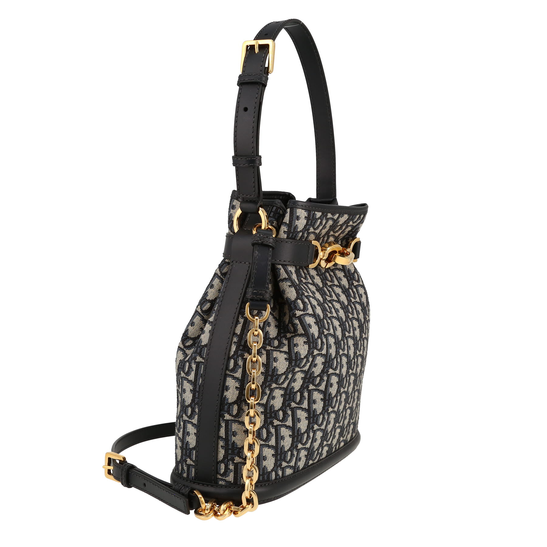Dior  Cest Dior shoulder bag  in blue monogram canvas Oblique  and blue leather