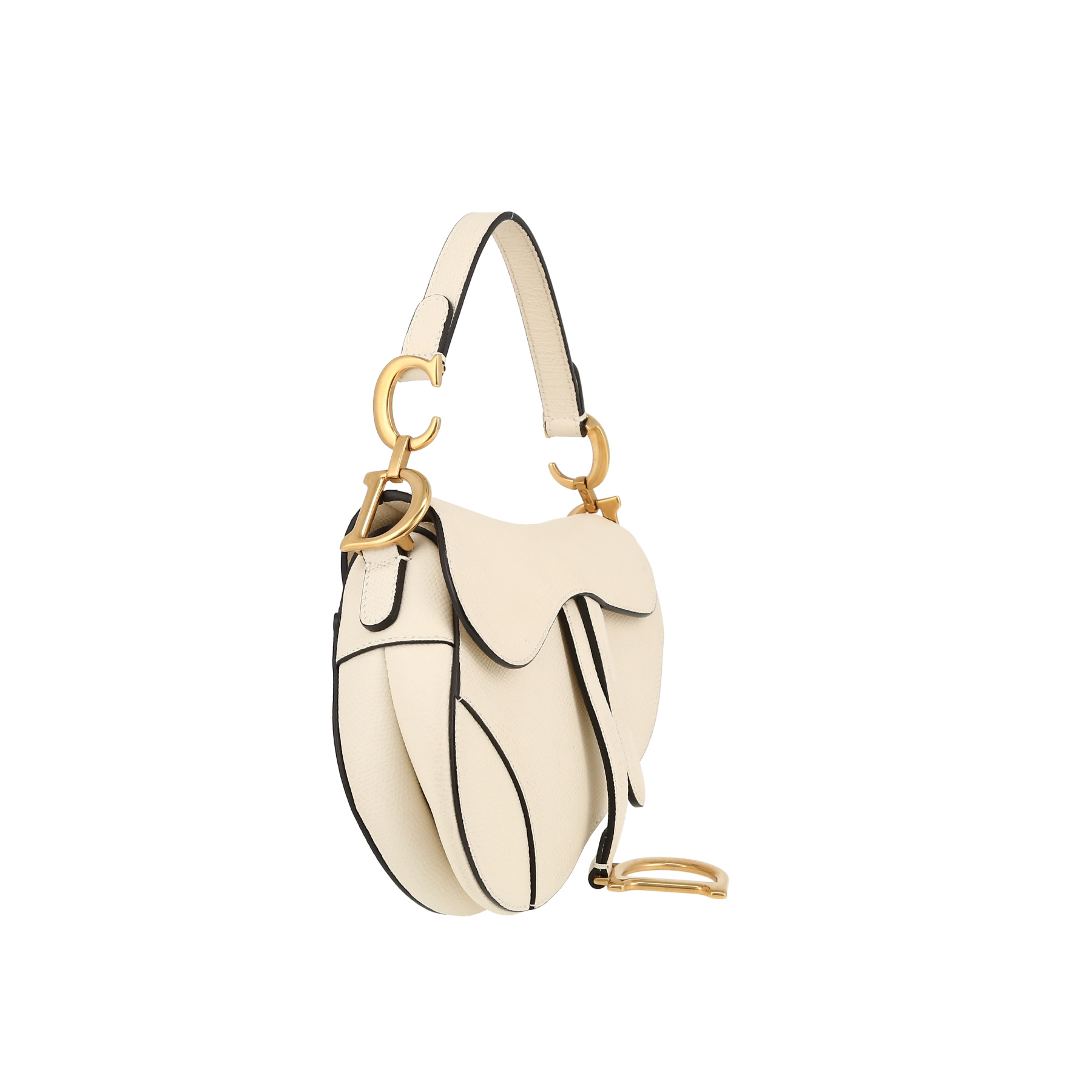 Dior  Saddle mini  handbag  in ecru grained leather
