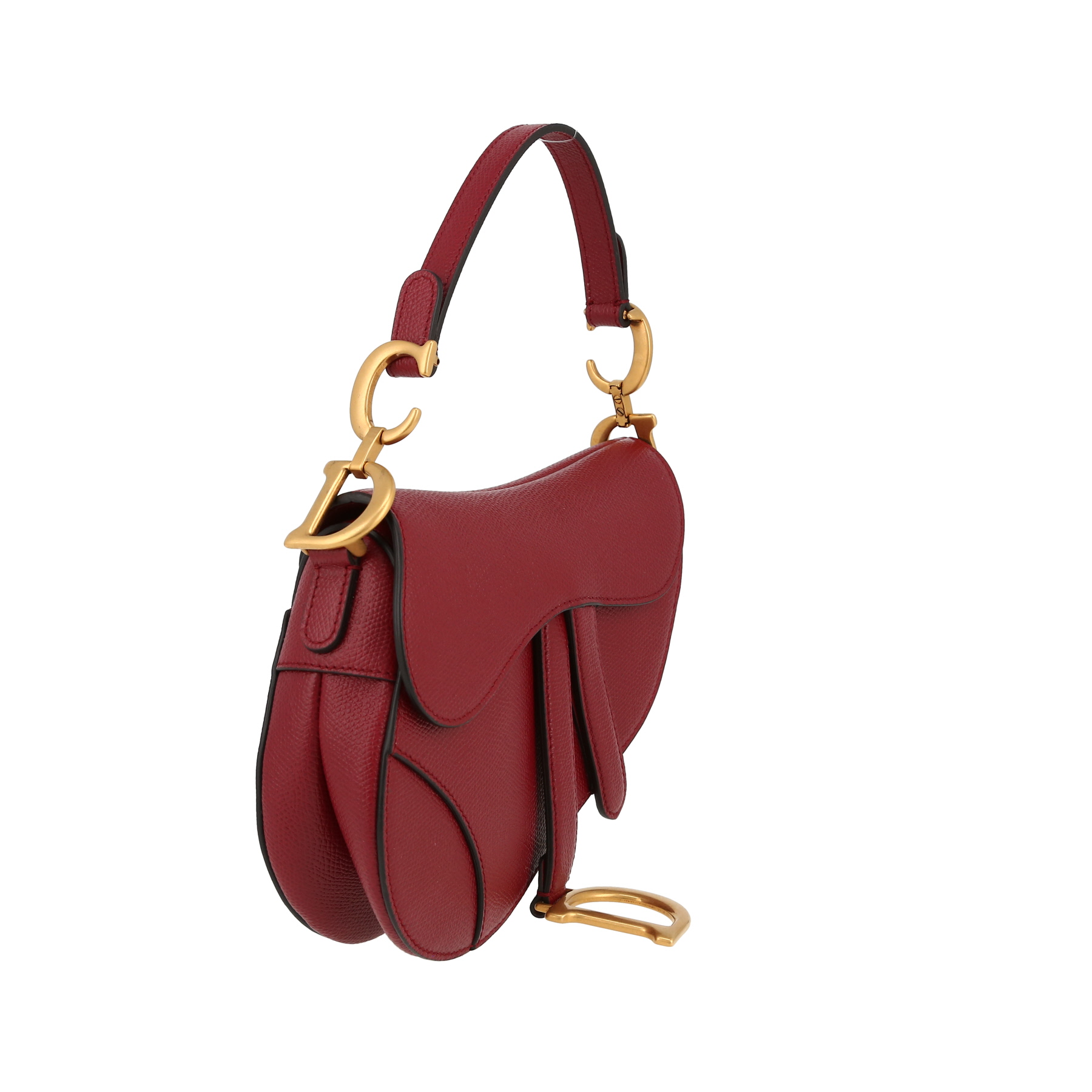 Dior  Saddle mini  handbag  in red grained leather
