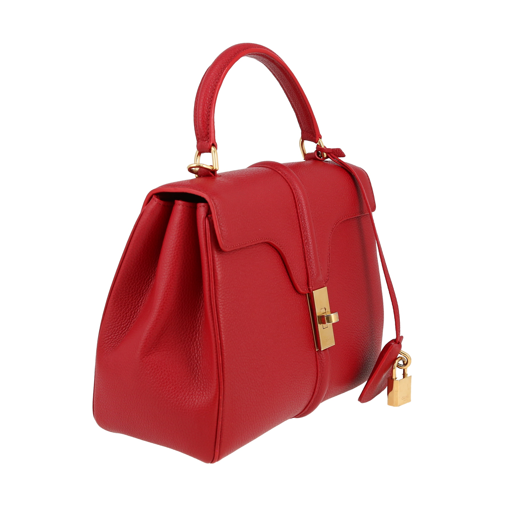 Celine  16 small model  handbag  in red leather