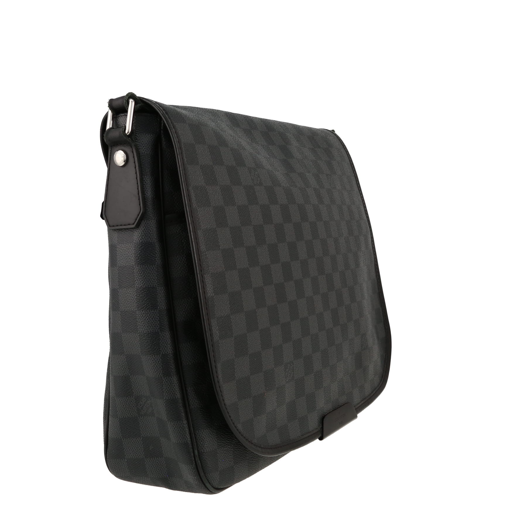 Borsa a tracolla Louis Vuitton  Messenger in tela a scacchi grigia e nera