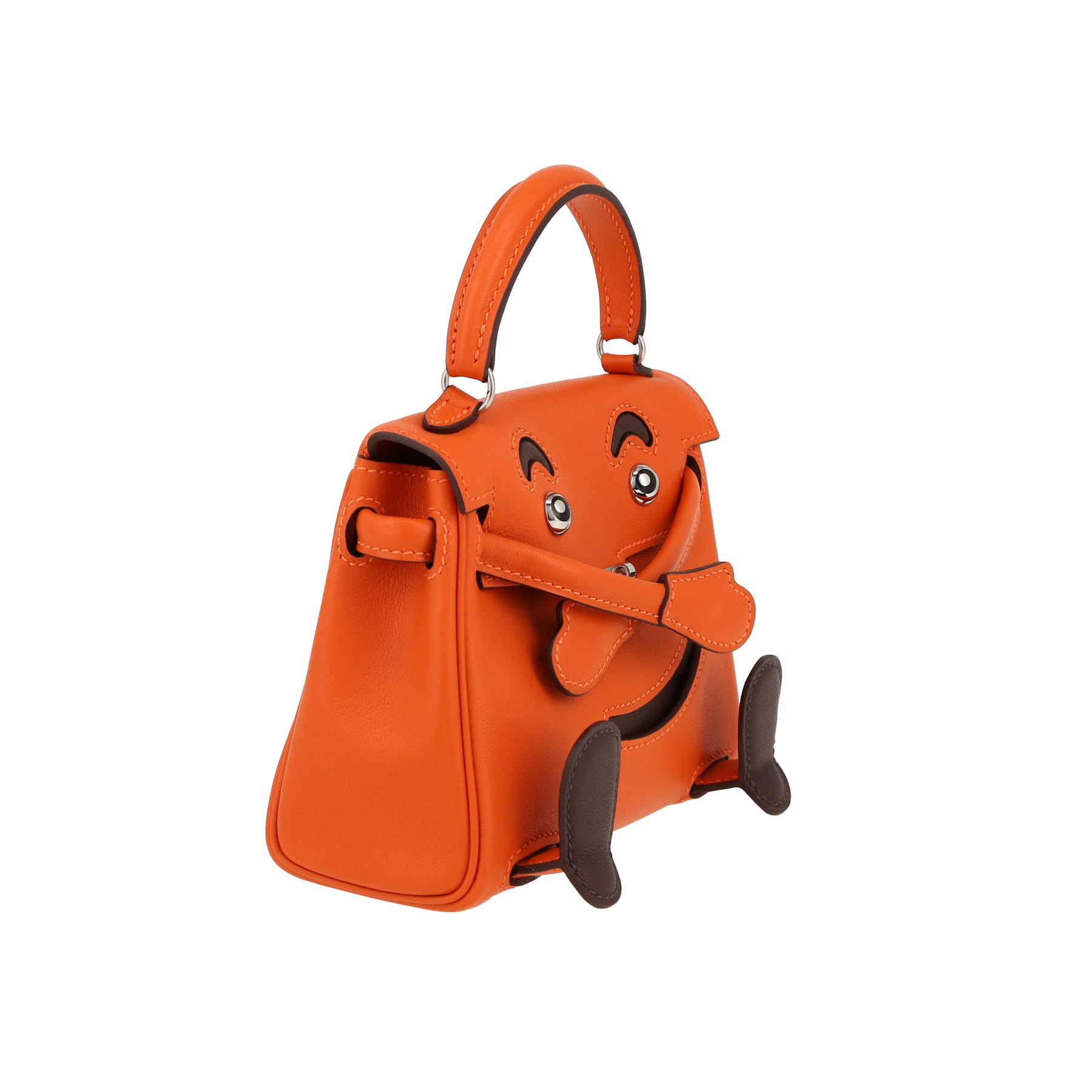 Borsa Hermès  Quelle Idole in pelle Swift arancione e marrone