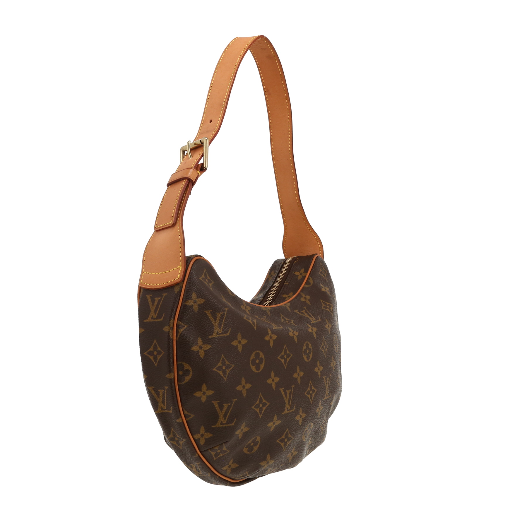Bolso de mano Louis Vuitton  Croissant en lona Monogram marrón y cuero natural