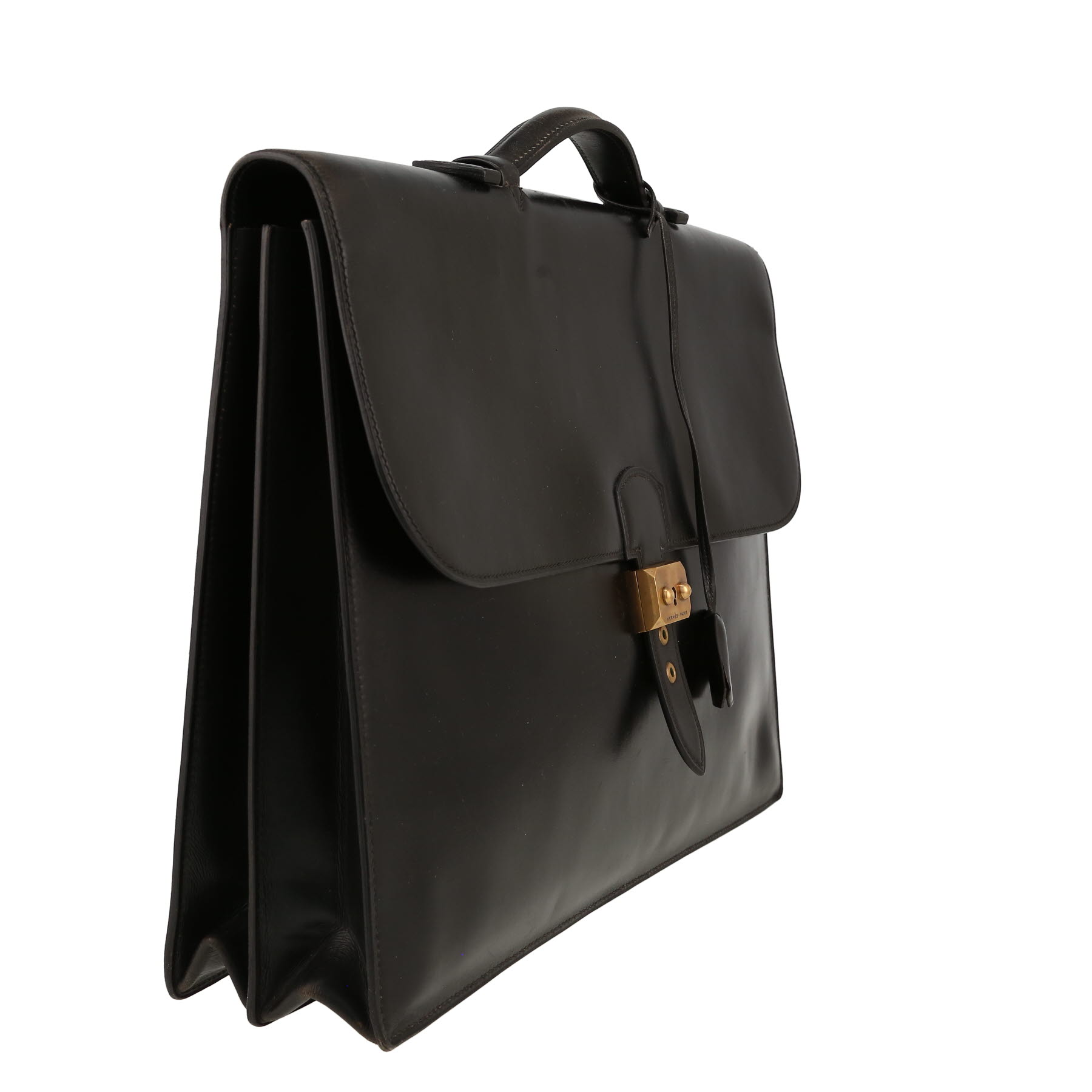Porte-documents Hermès  Sac à dépêches en cuir box noir