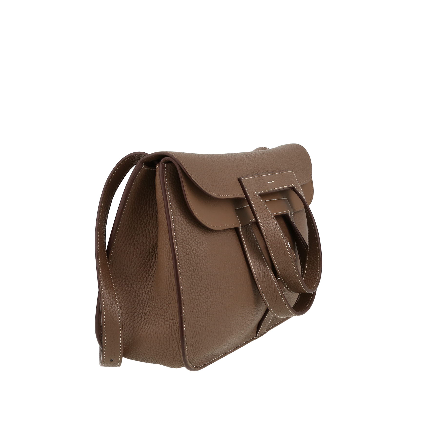 Hermès  Halzan shoulder bag  in etoupe togo leather