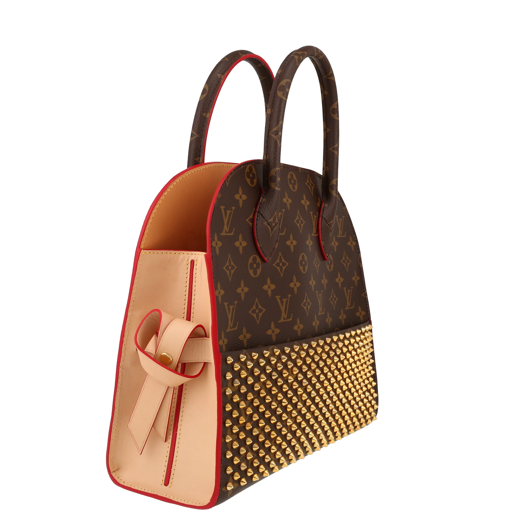 Louis Vuitton  Editions Limitées handbag  in brown canvas and leather  and red foal
