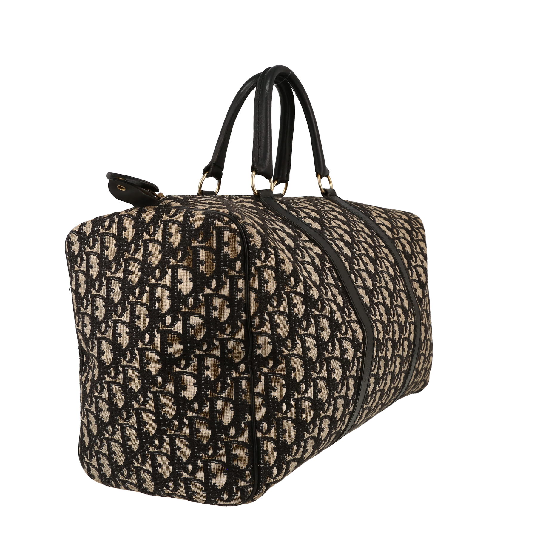 Dior Vintage weekend bag in blue monogram canvas Oblique and blue leather