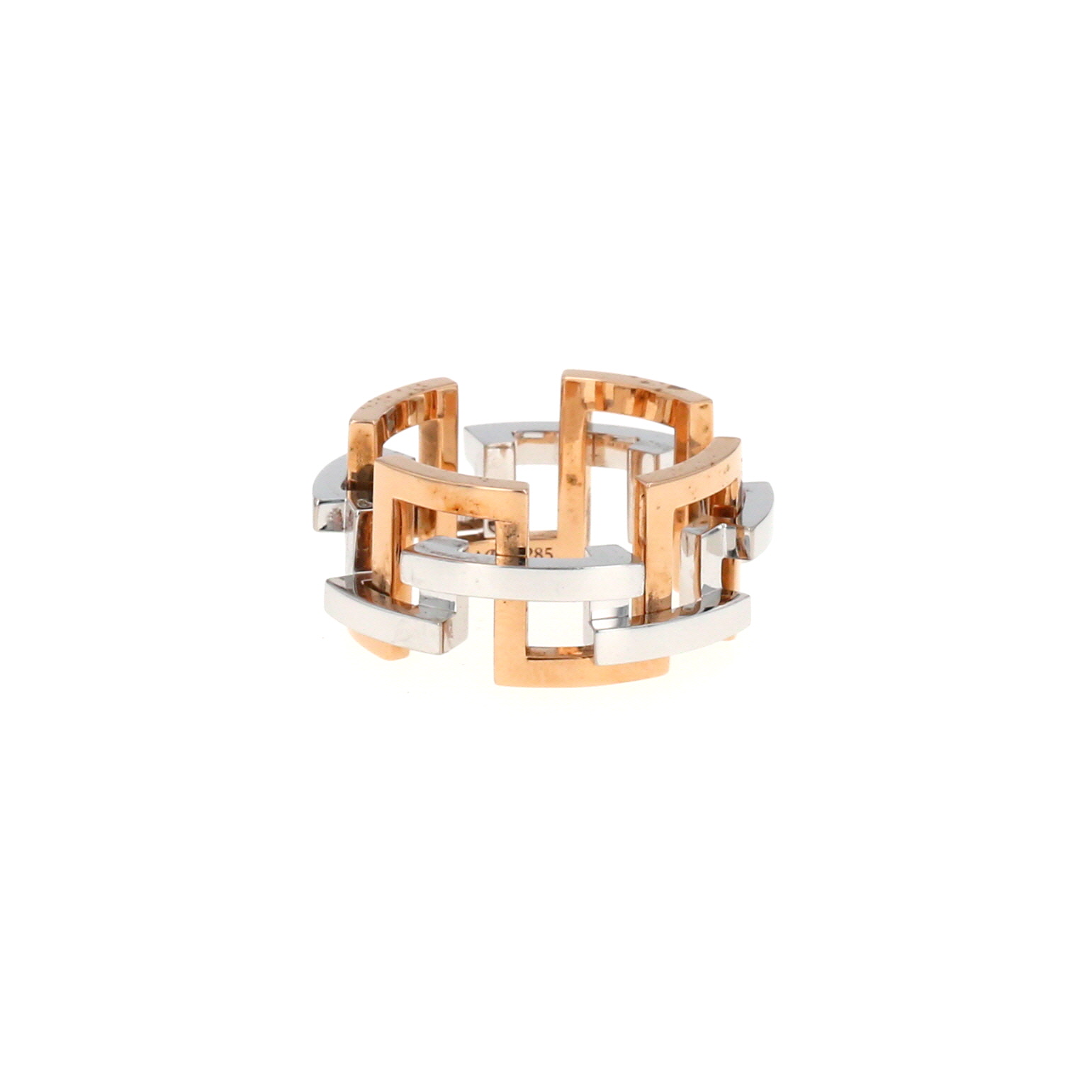 Sortija semiarticulada Mellerio Graphic de oro rosa y oro blanco