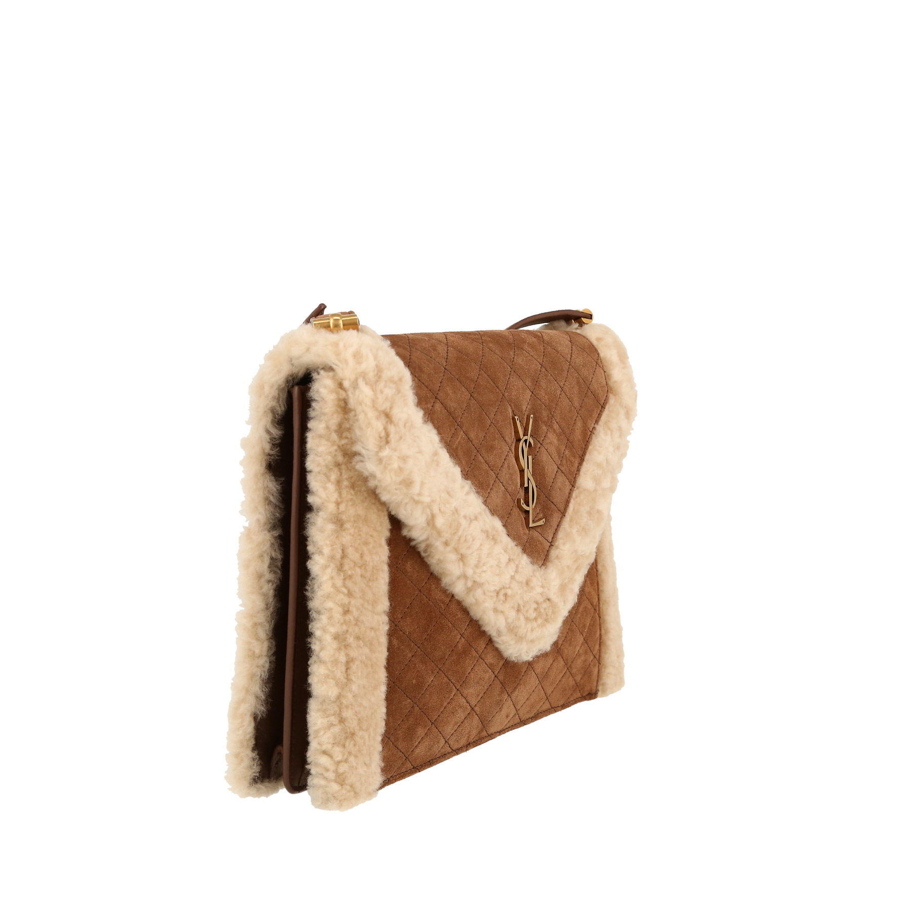 Saint Laurent  Gaby handbag  in brown sheepskin