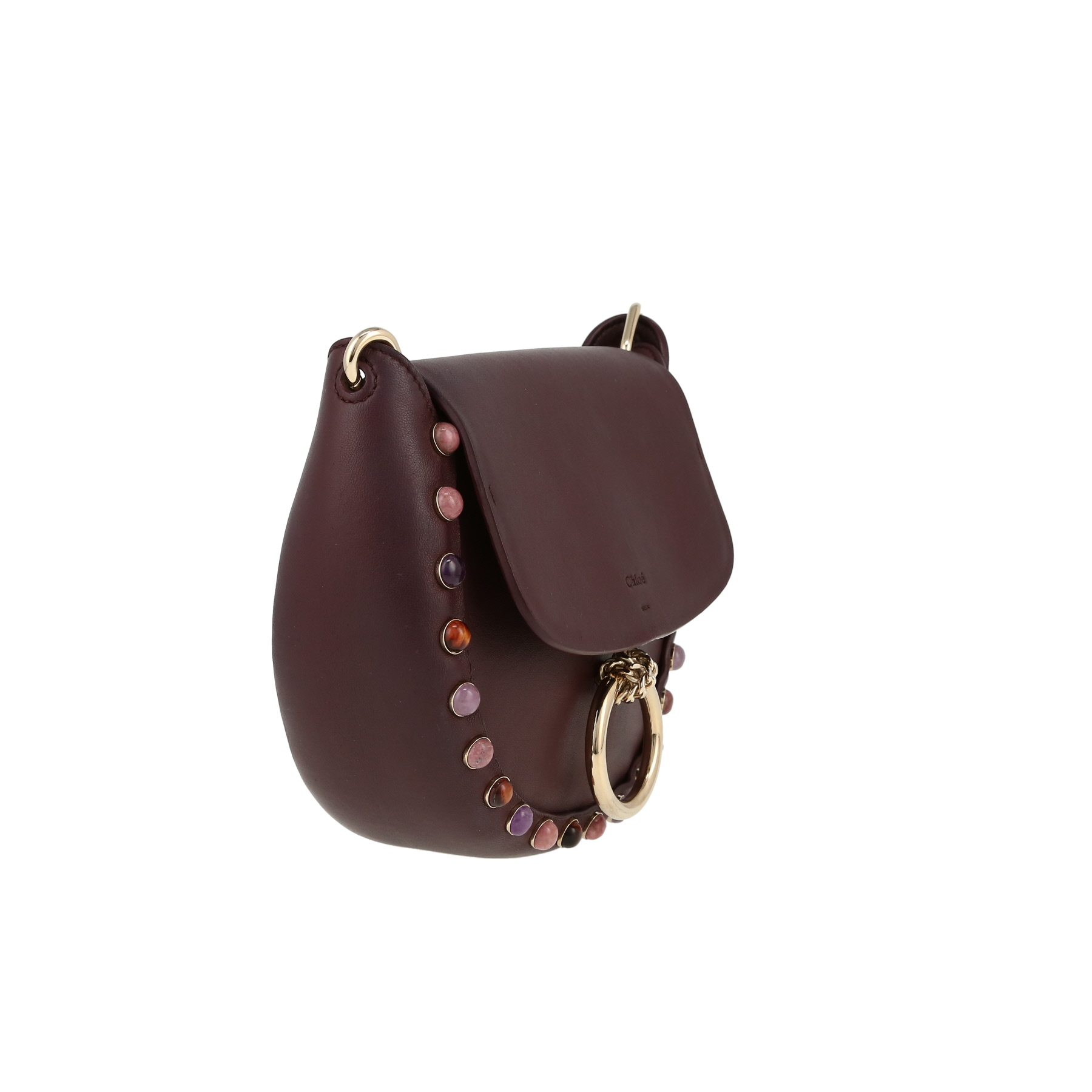 Sac porté épaule Chloé  Tess en cuir aubergine