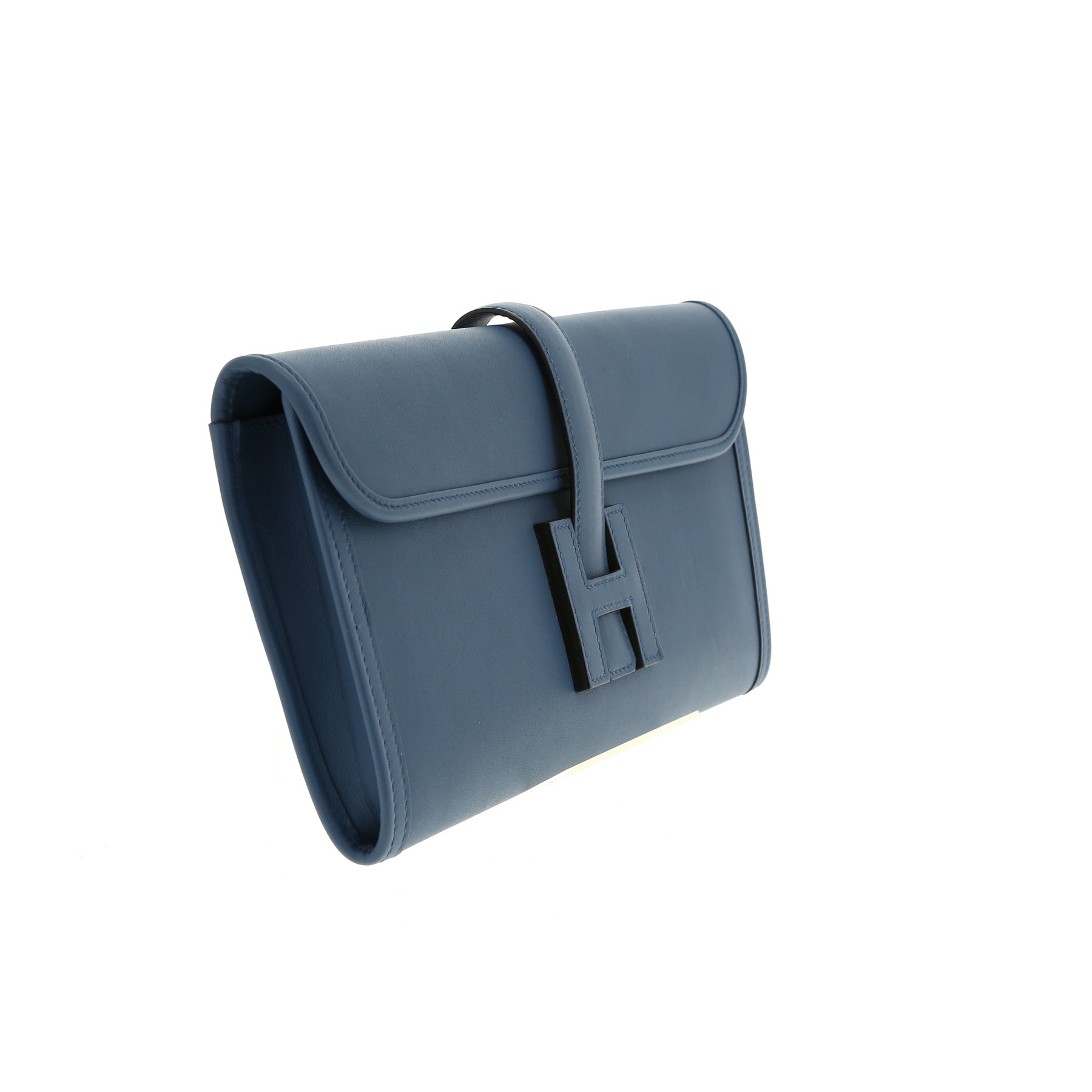 Pochette Hermès  Jige en cuir Swift bleu