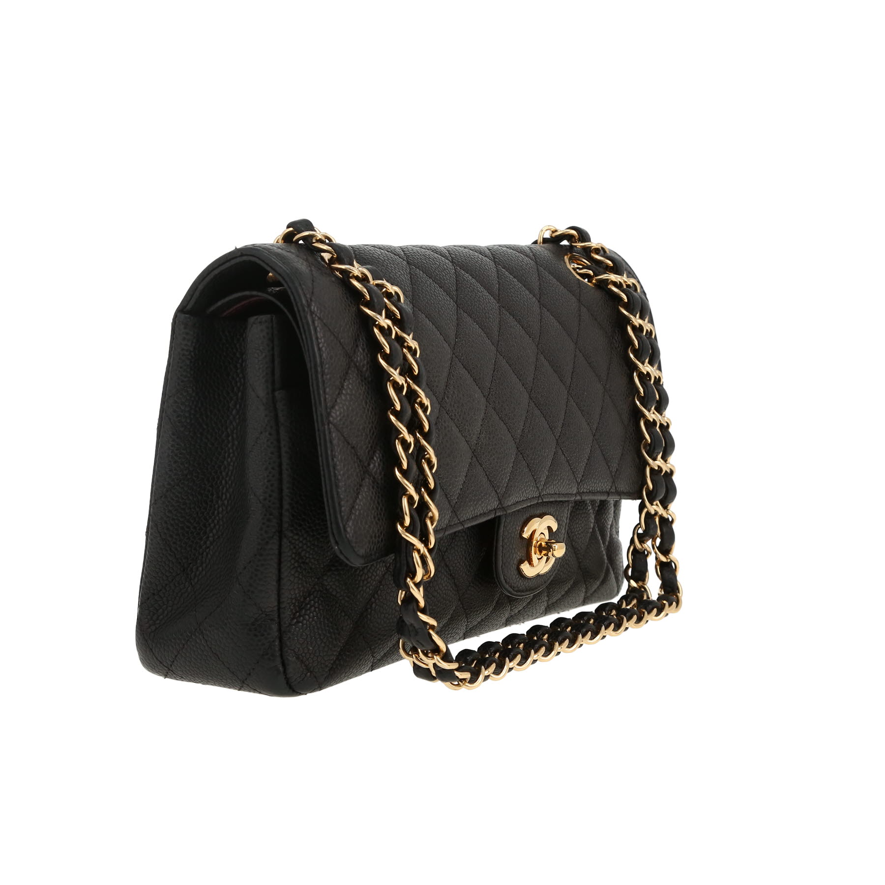 Chanel  Timeless Classic handbag  in black quilted grained leather