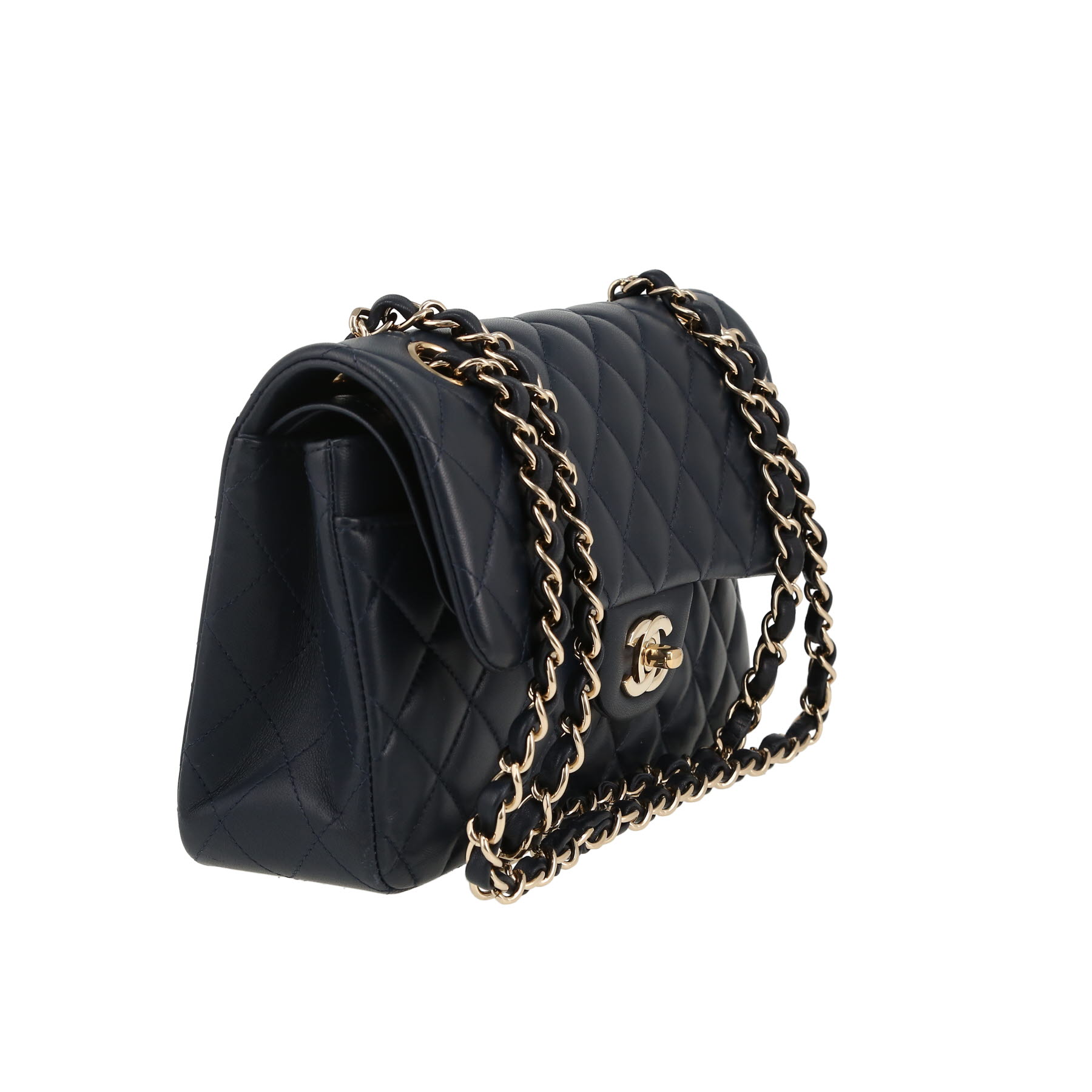Bolso de mano Chanel  Timeless Petit en cuero acolchado azul marino