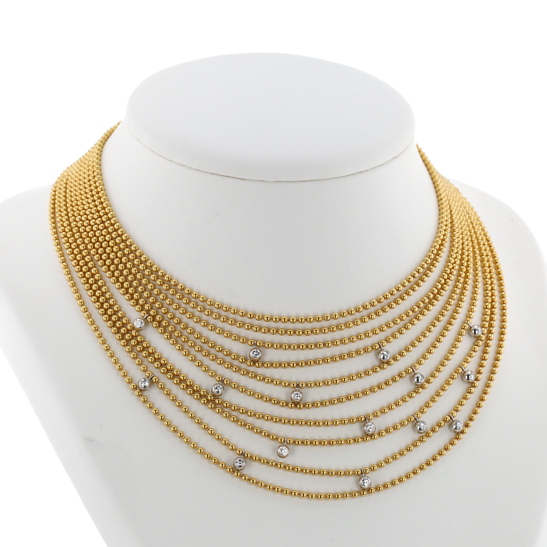 Cartier Draperie necklace in yellow gold, white gold and diamonds
