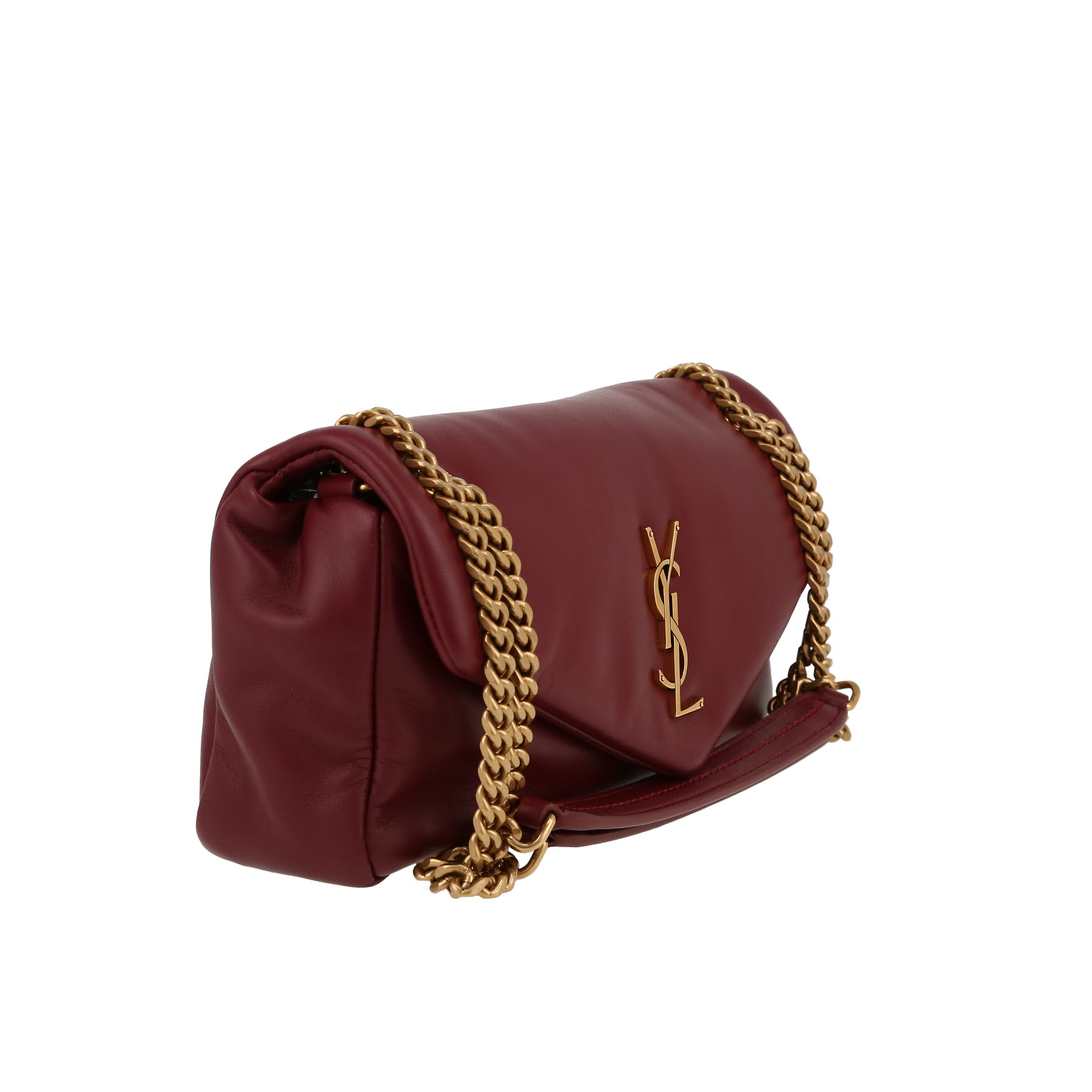 Saint Laurent   handbag  in burgundy leather