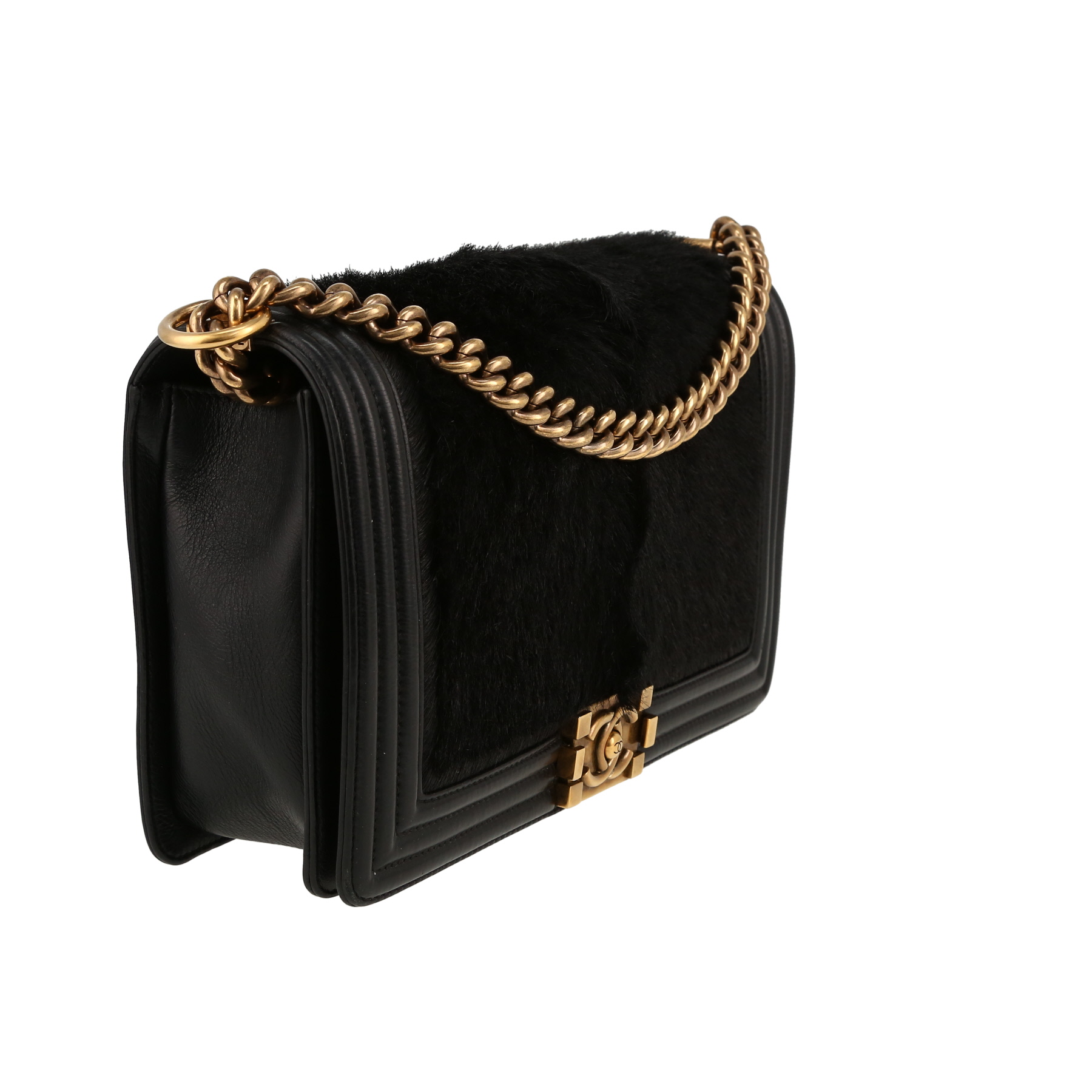 Bolso bandolera Chanel  Boy en cuero negro y piel sintética negra
