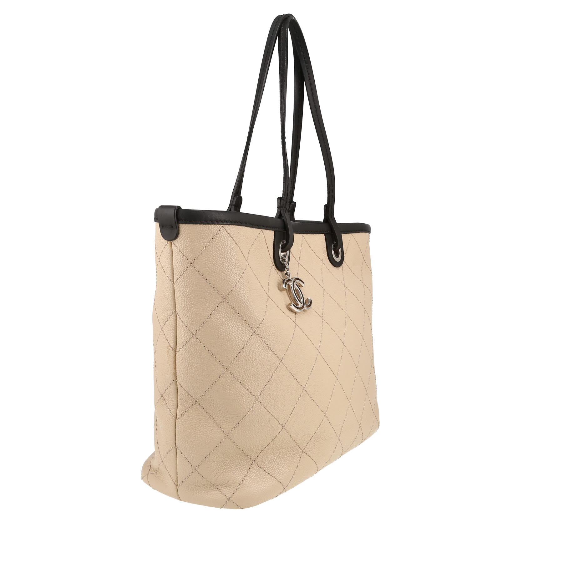 Chanel  Grand Shopping shopping bag  in beige and black leather