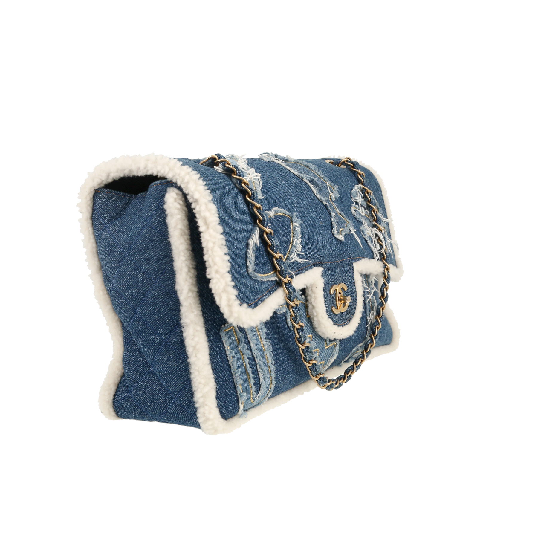 Borsa Chanel  Timeless in tela denim blu e